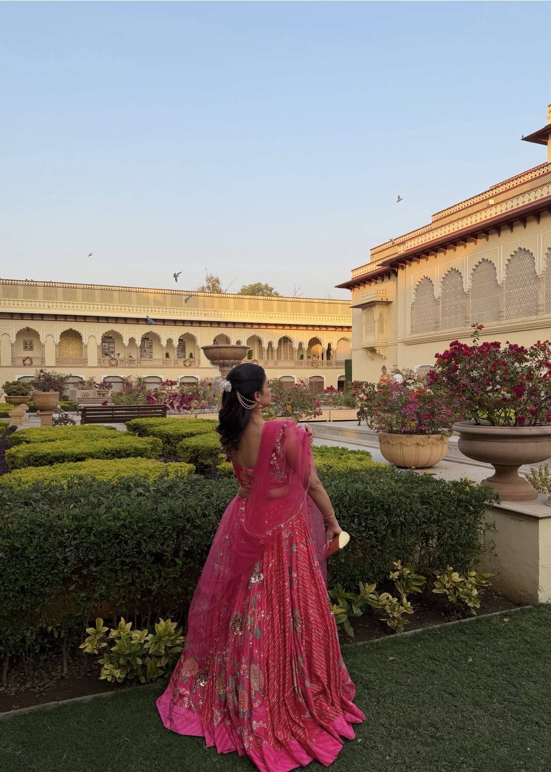 Pink Floral and Mixed Print Lehenga Image - 2