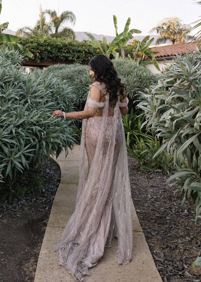 Baby Pink Mermaid Slit Lehenga Image - 3