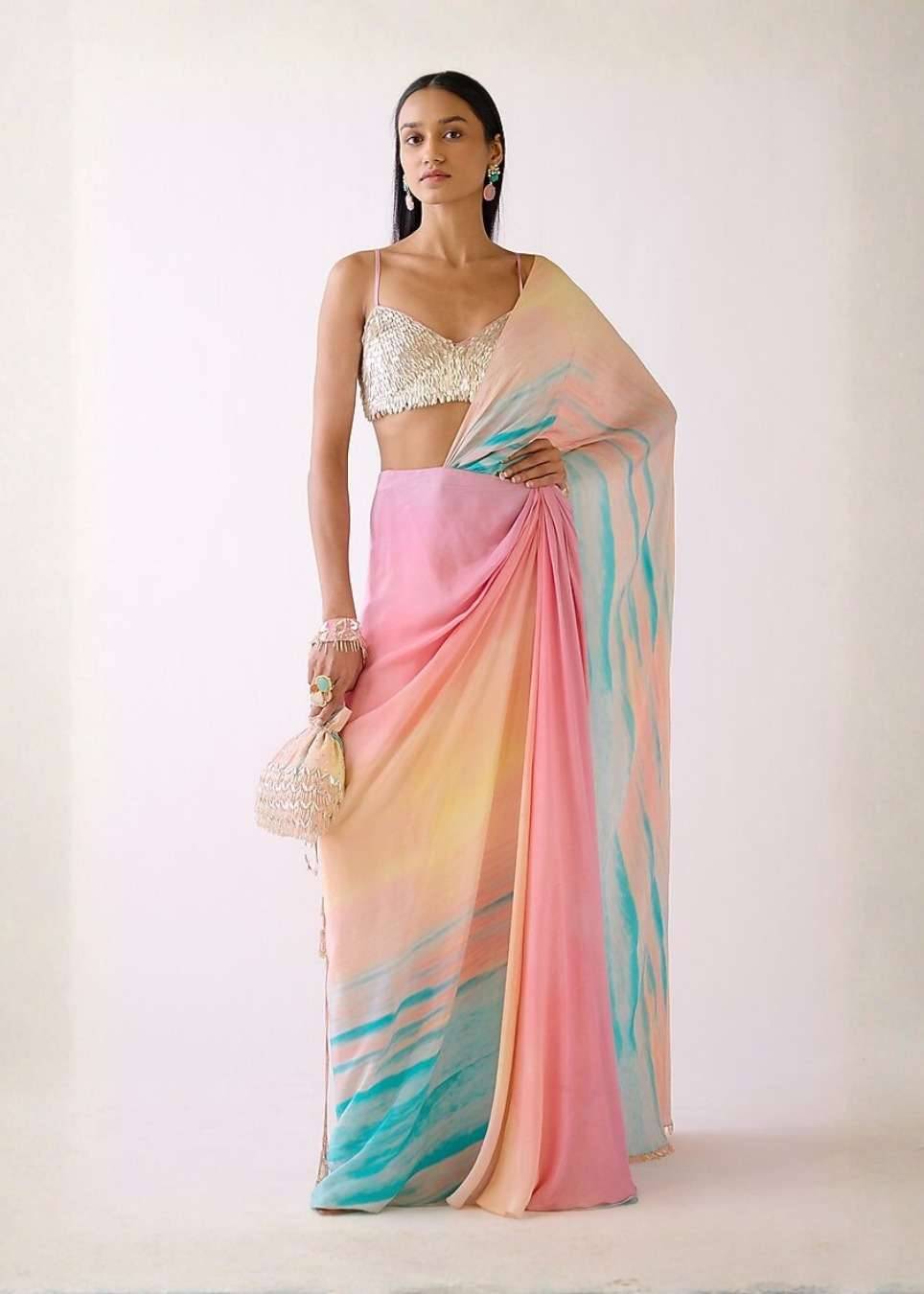 Multicolor Ombre Sari Image - 0