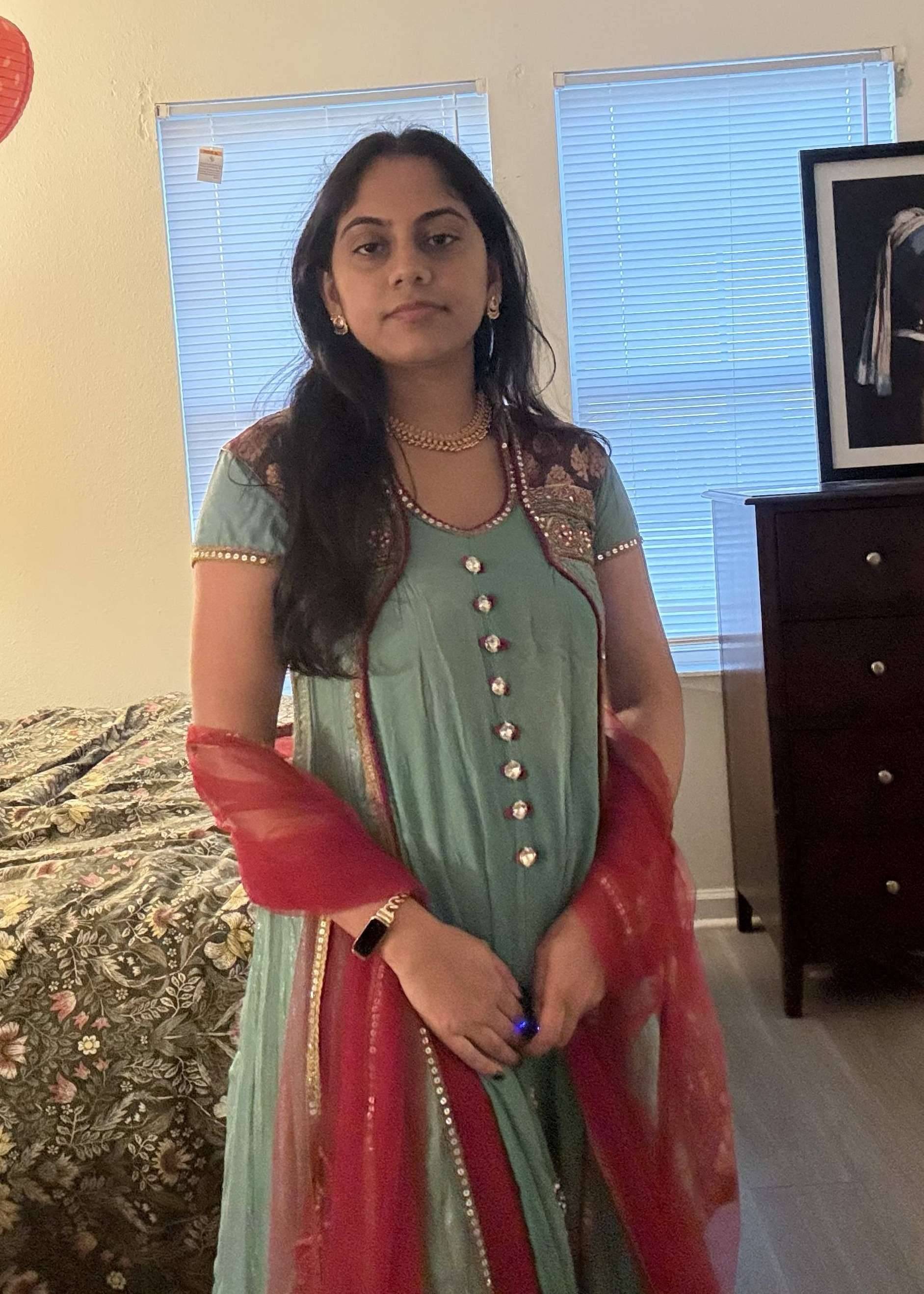 Sage Green Jacket Anarkali Image - 1