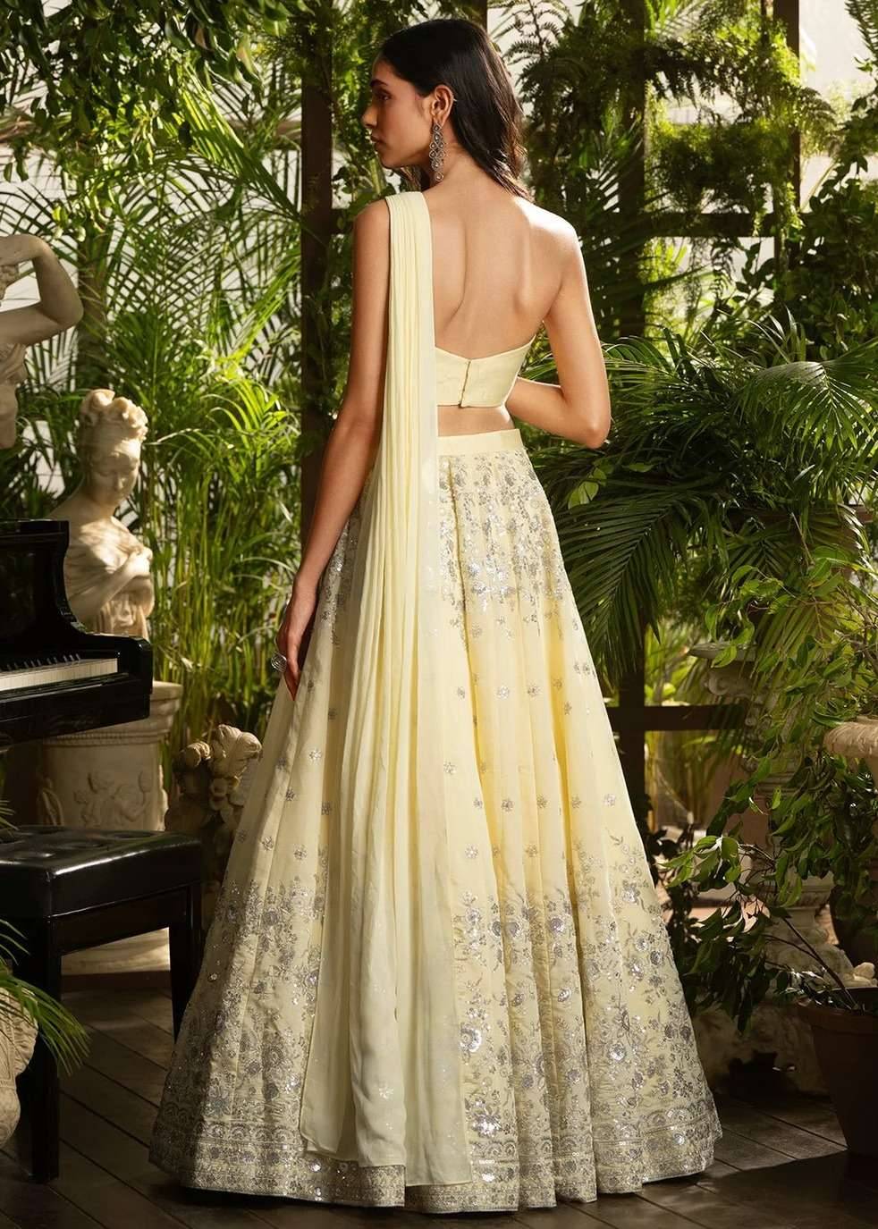 Butter Yellow Silk Lehenga Image - 1