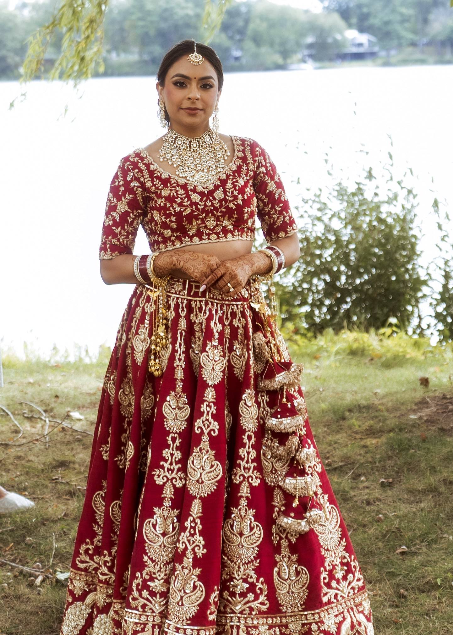 Red and Gold Bridal Lehenga Image - 0