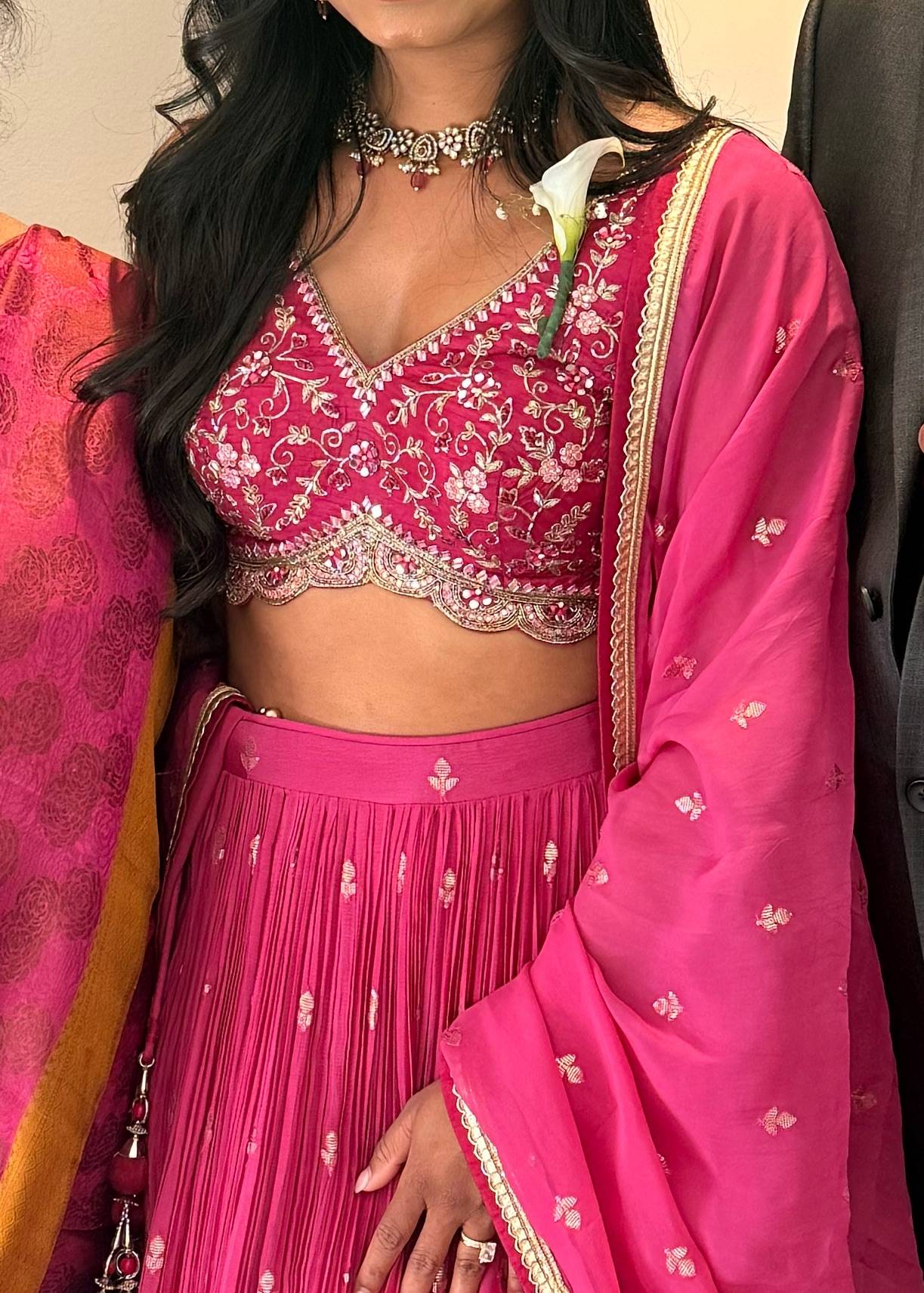 Rani Pink Chiffon Lehenga Image - 1
