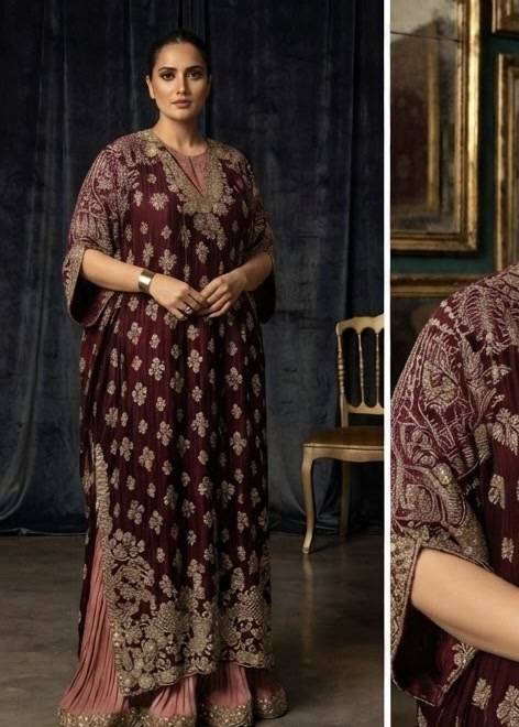 Deep Purple Kaftan Set Image - 0
