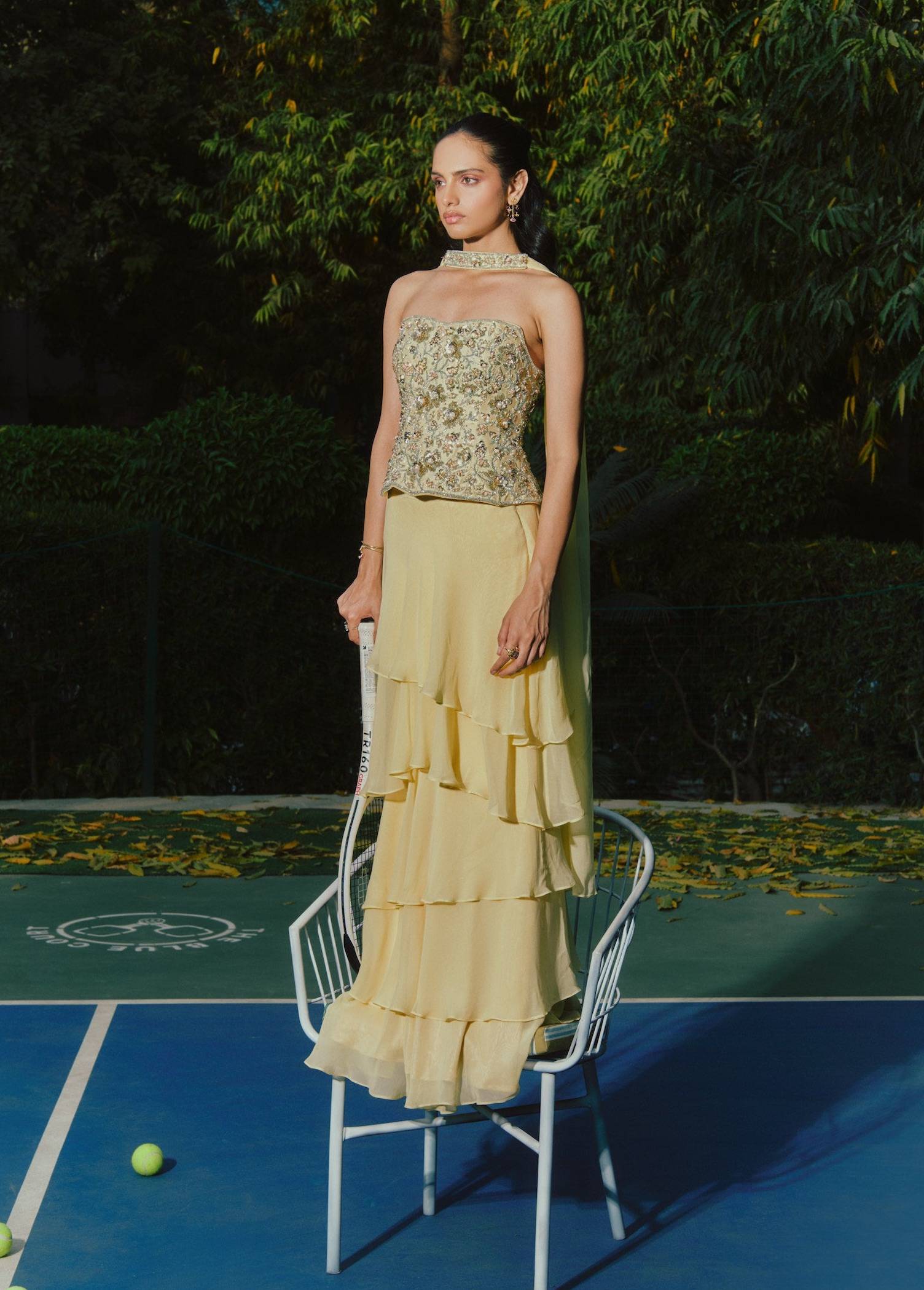 Butter Yellow Corset Lehenga Set Image - 3