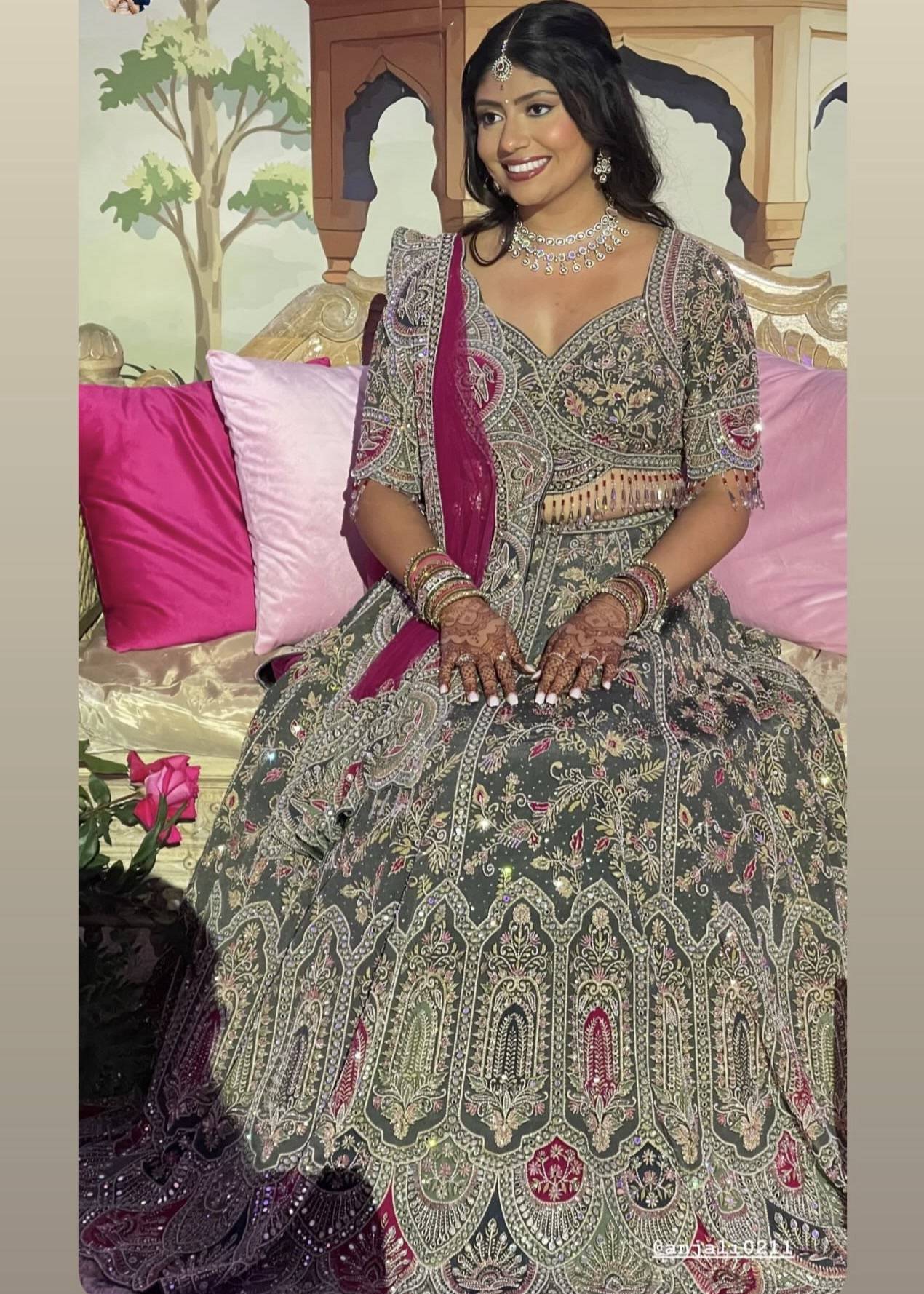 Sage Green Embellished Lehenga Image - 2