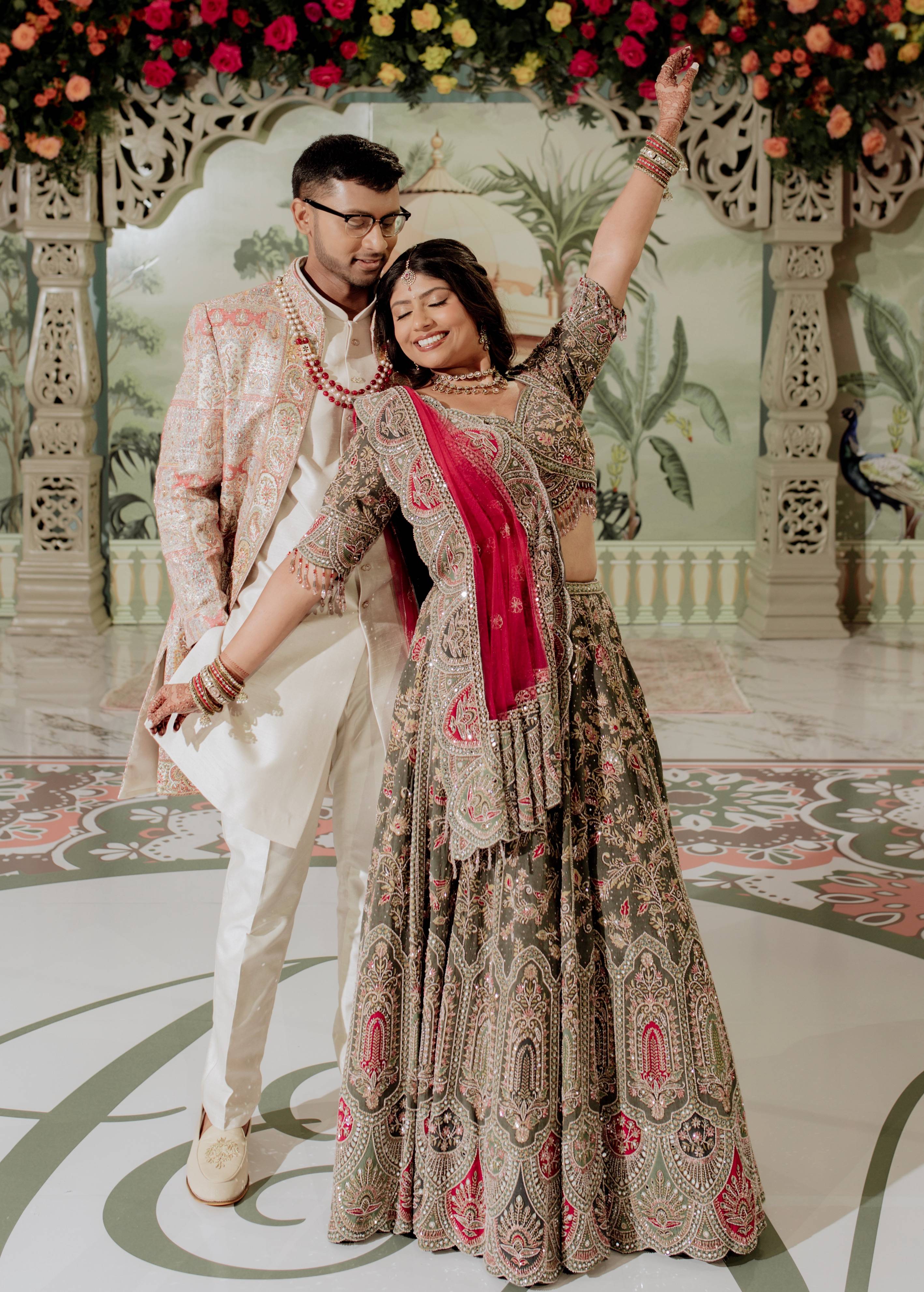 Sage Green Embellished Lehenga Image - 3