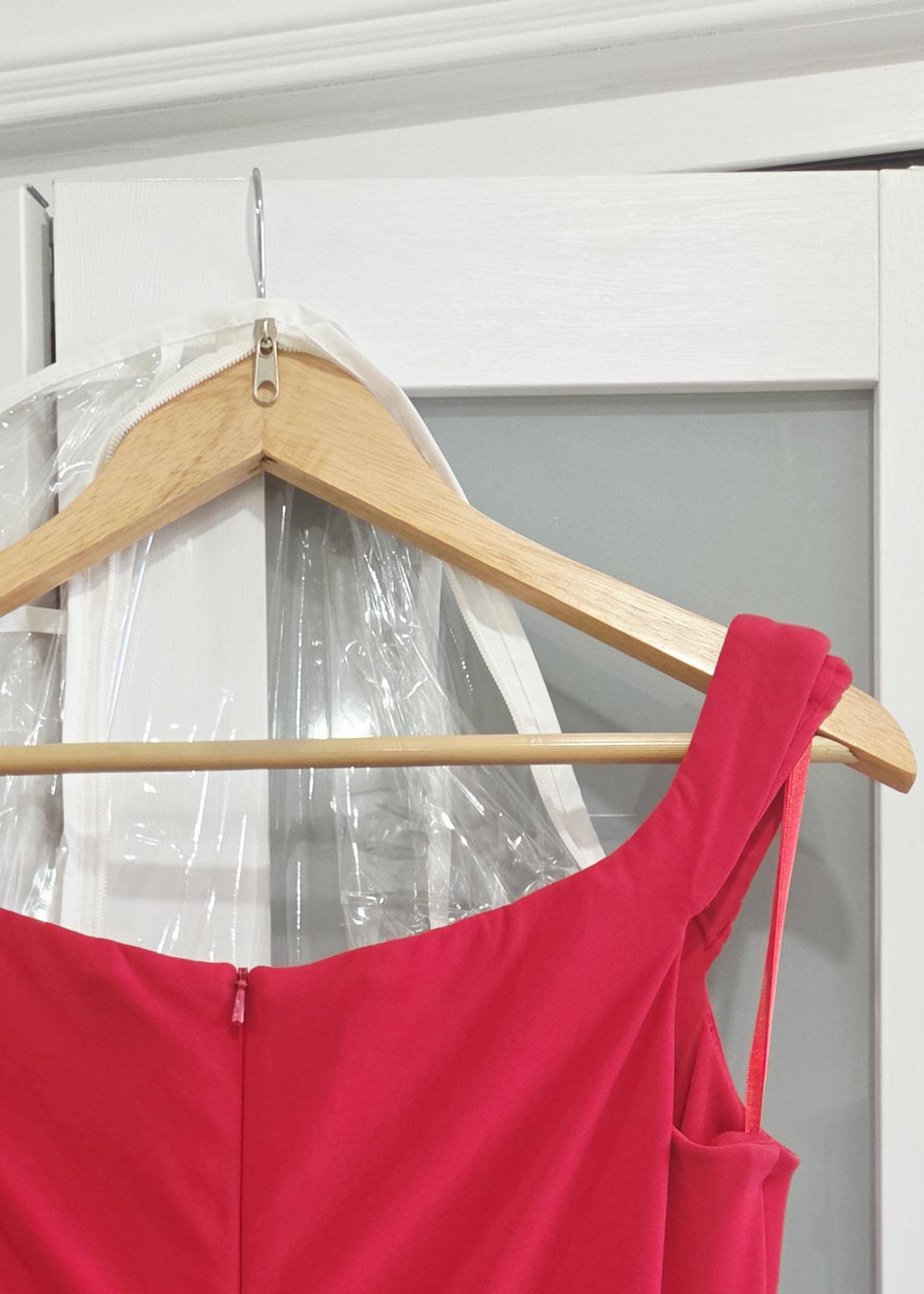 Red Crystal Belt Trumpet Gown Image - 4