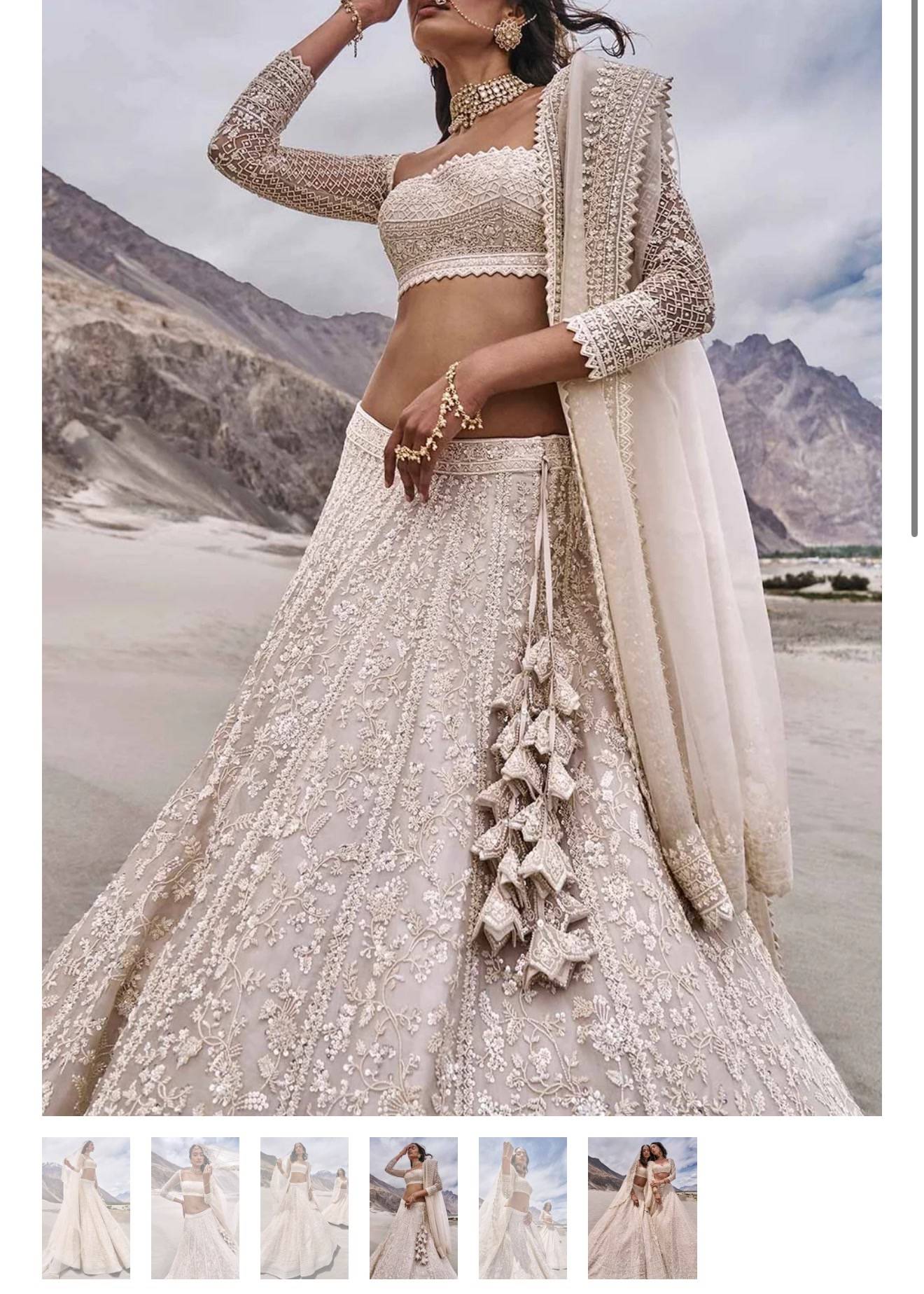 Ivory Bridal Lehenga Image - 6