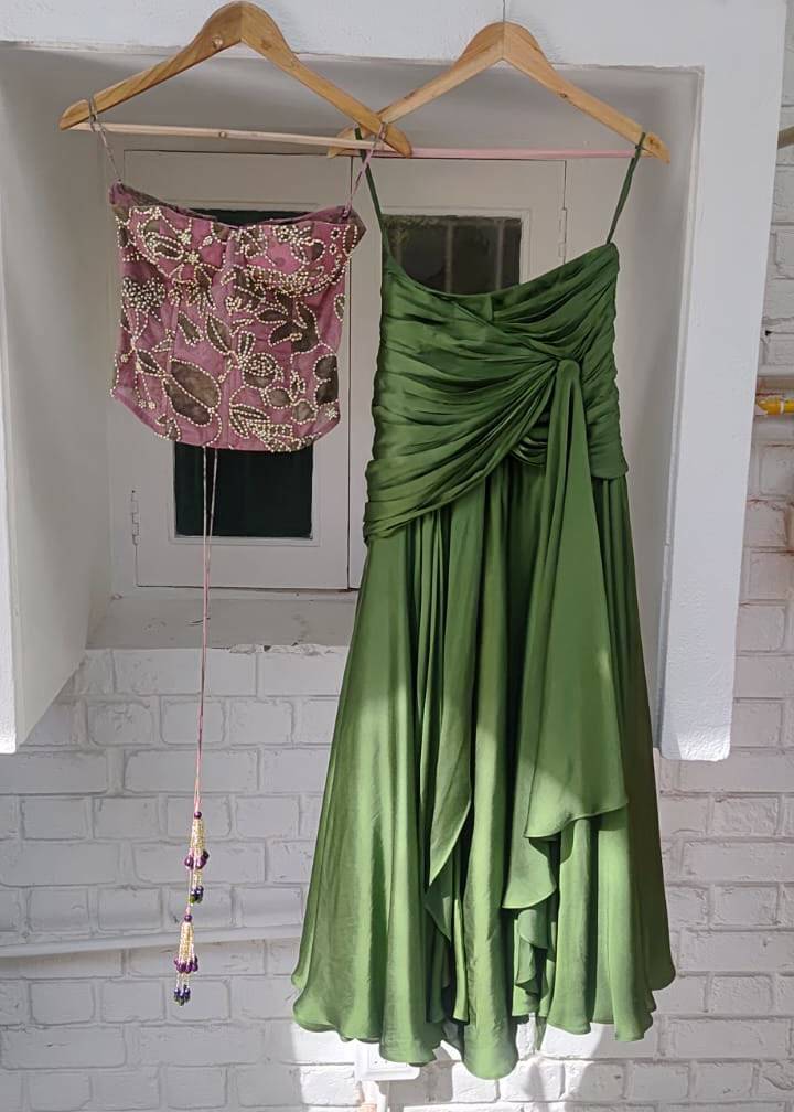 Pink Corset Skirt Set Image - 3