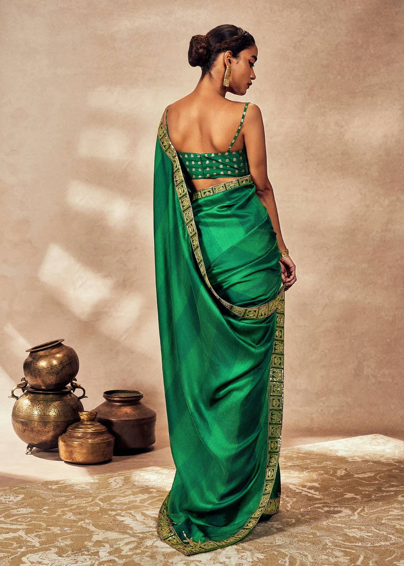 Emerald Green Mystic Sari Image - 1
