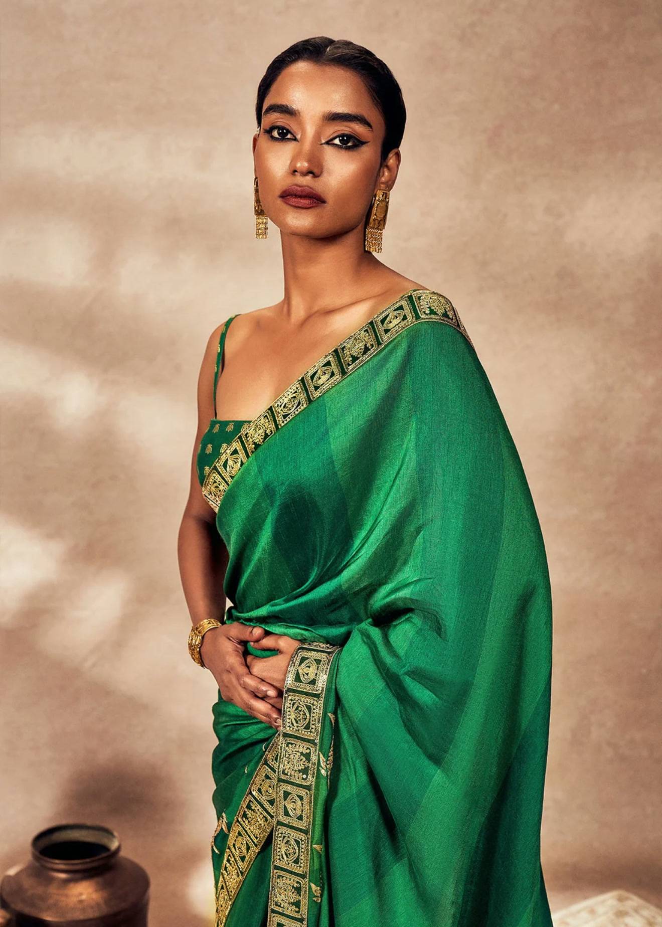 Emerald Green Mystic Sari Image - 2