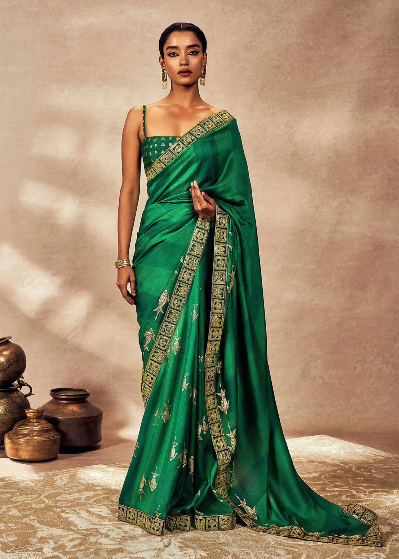 Emerald Green Mystic Sari Image - 0