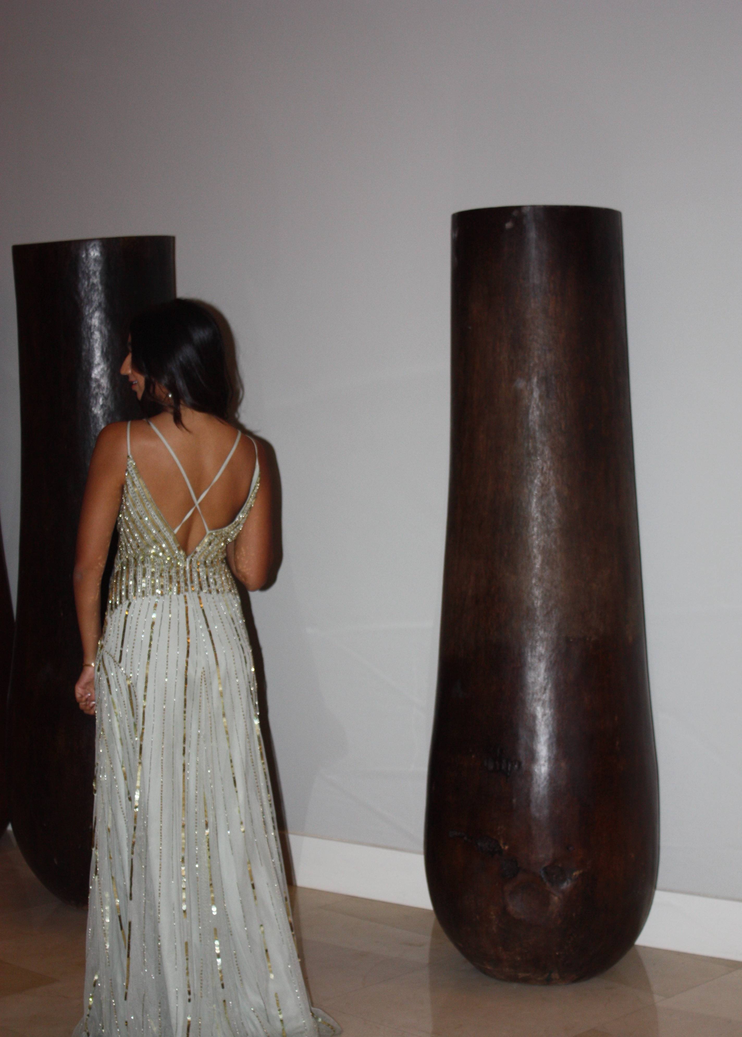Sage Gold Beaded Drop-Waist Gown Image - 3