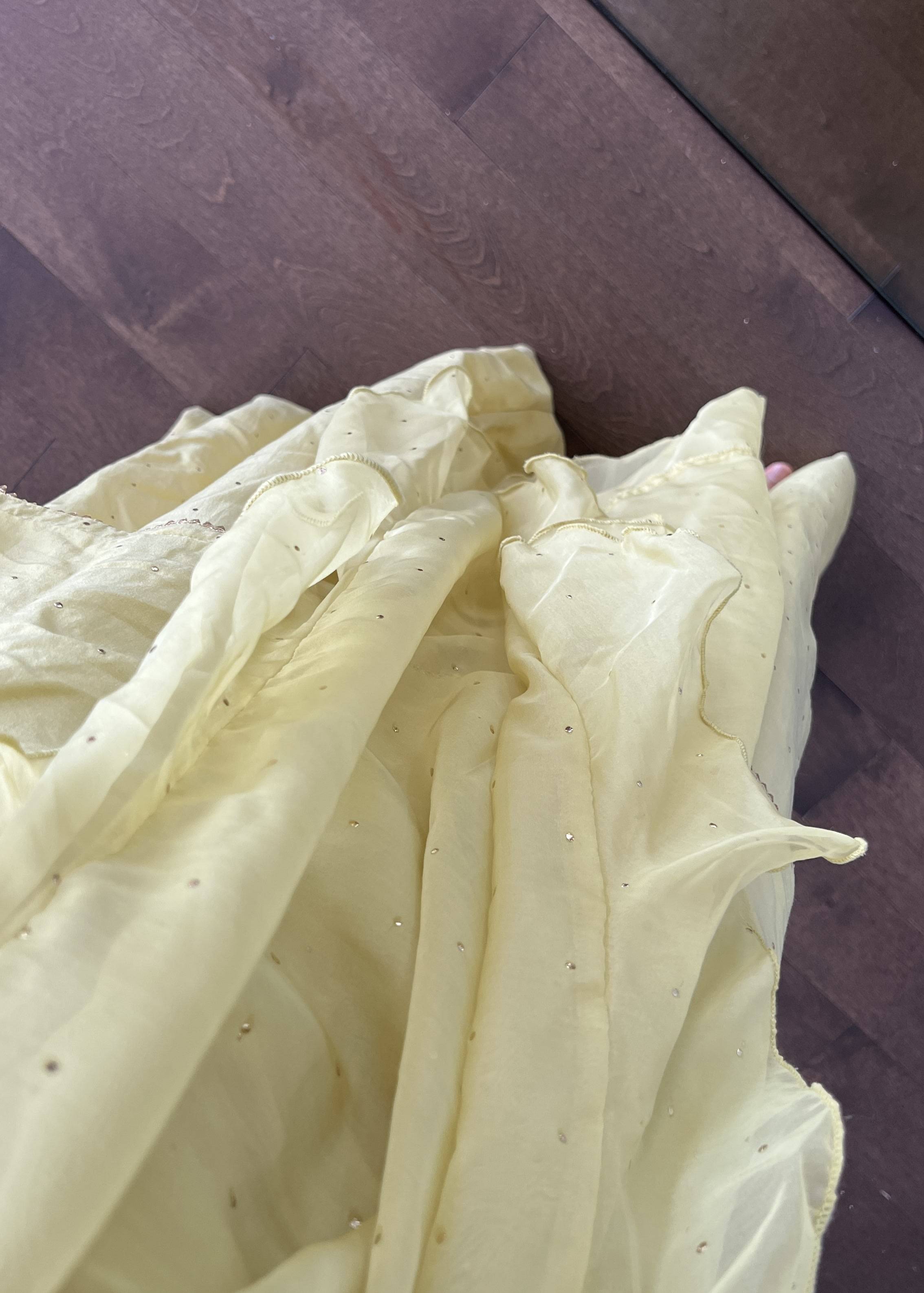 Butter Yellow Ruffle Sharara Set Image - 6