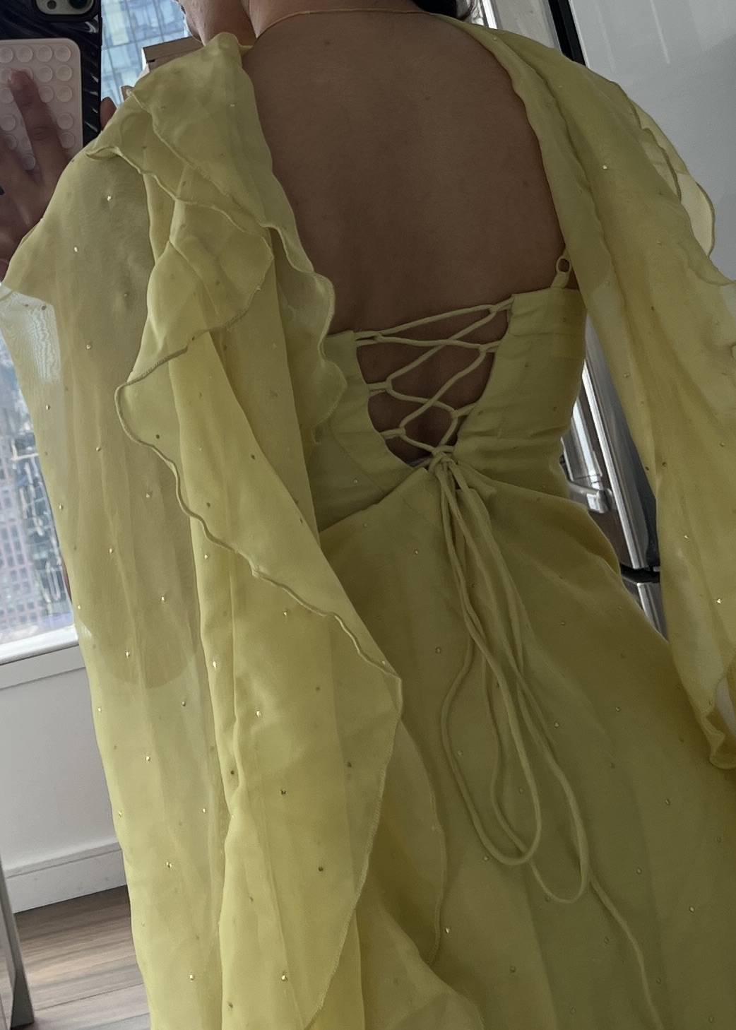 Butter Yellow Ruffle Sharara Set Image - 1