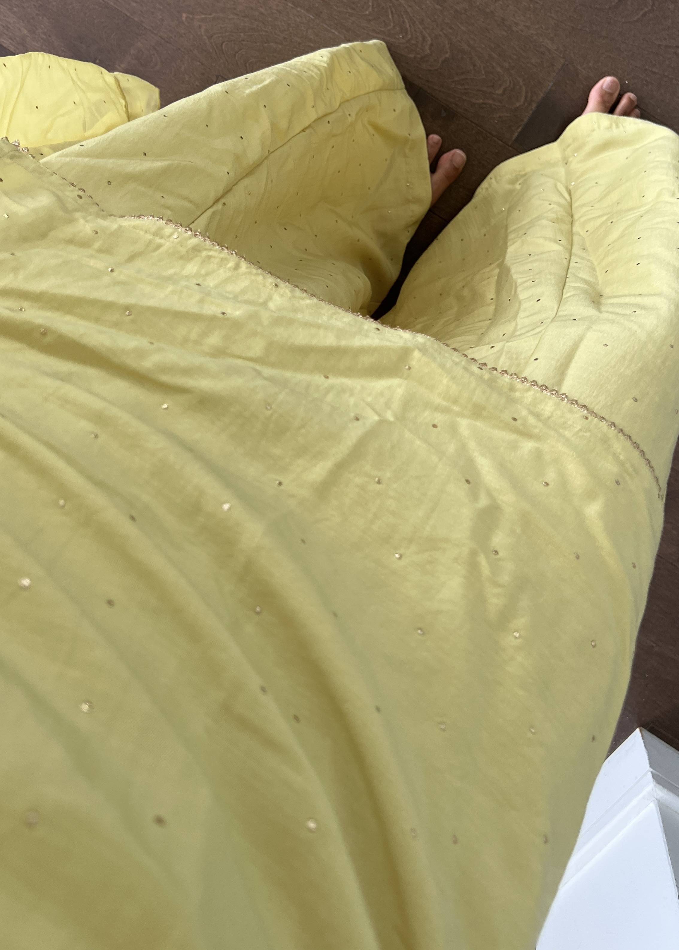 Butter Yellow Ruffle Sharara Set Image - 7