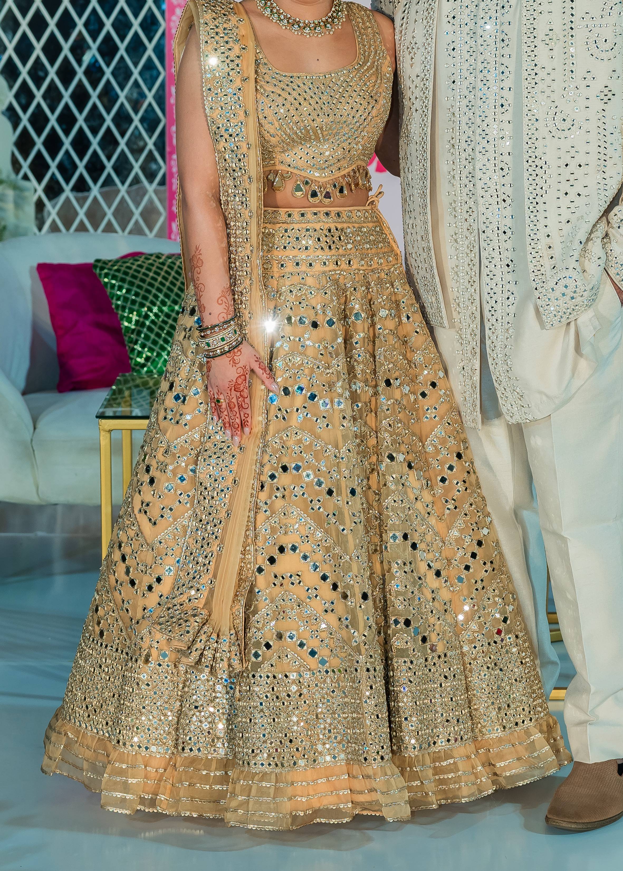 Gold Mirrorwork Lehenga Image - 1