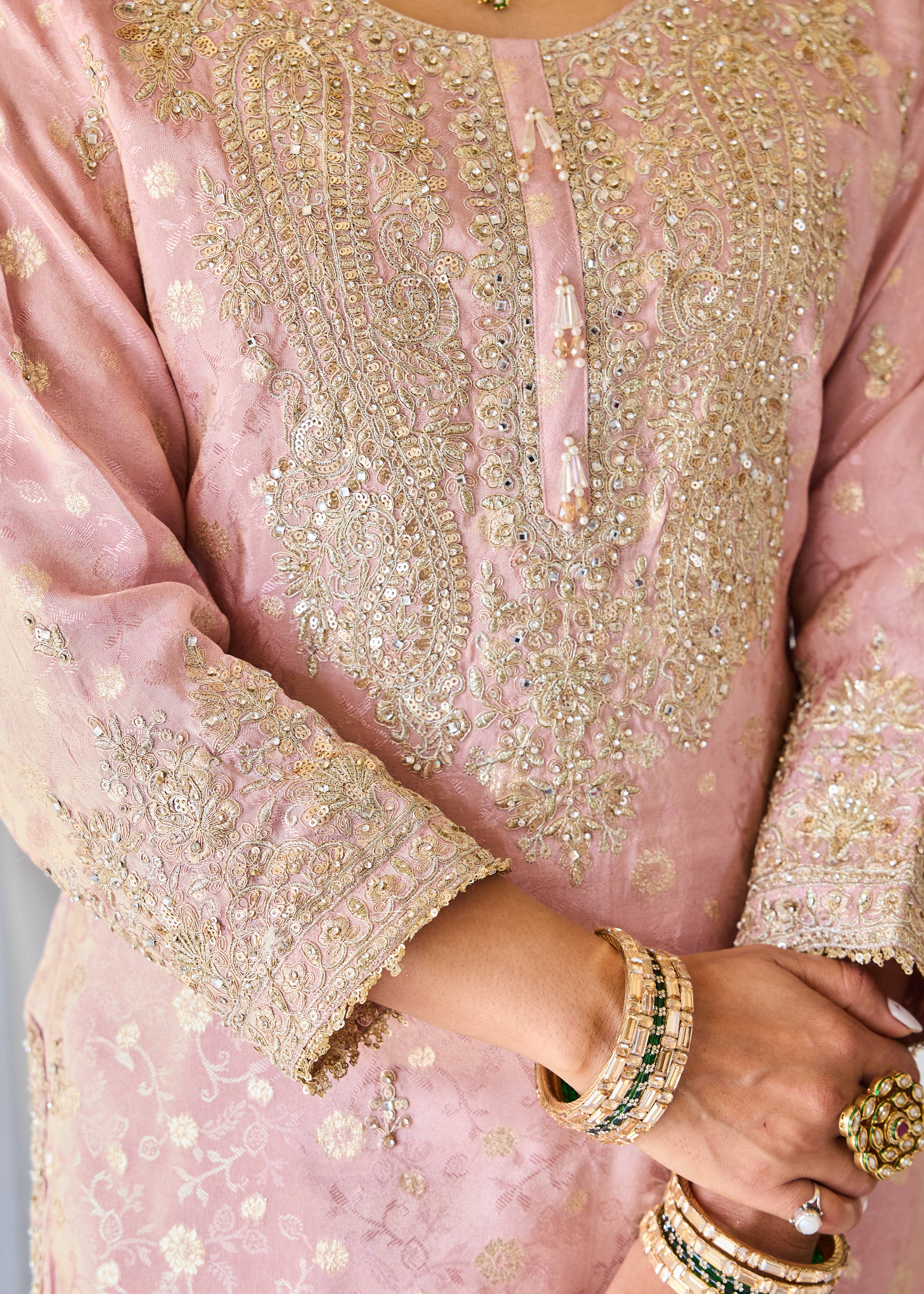 Pink Zari Sharara Set Image - 2