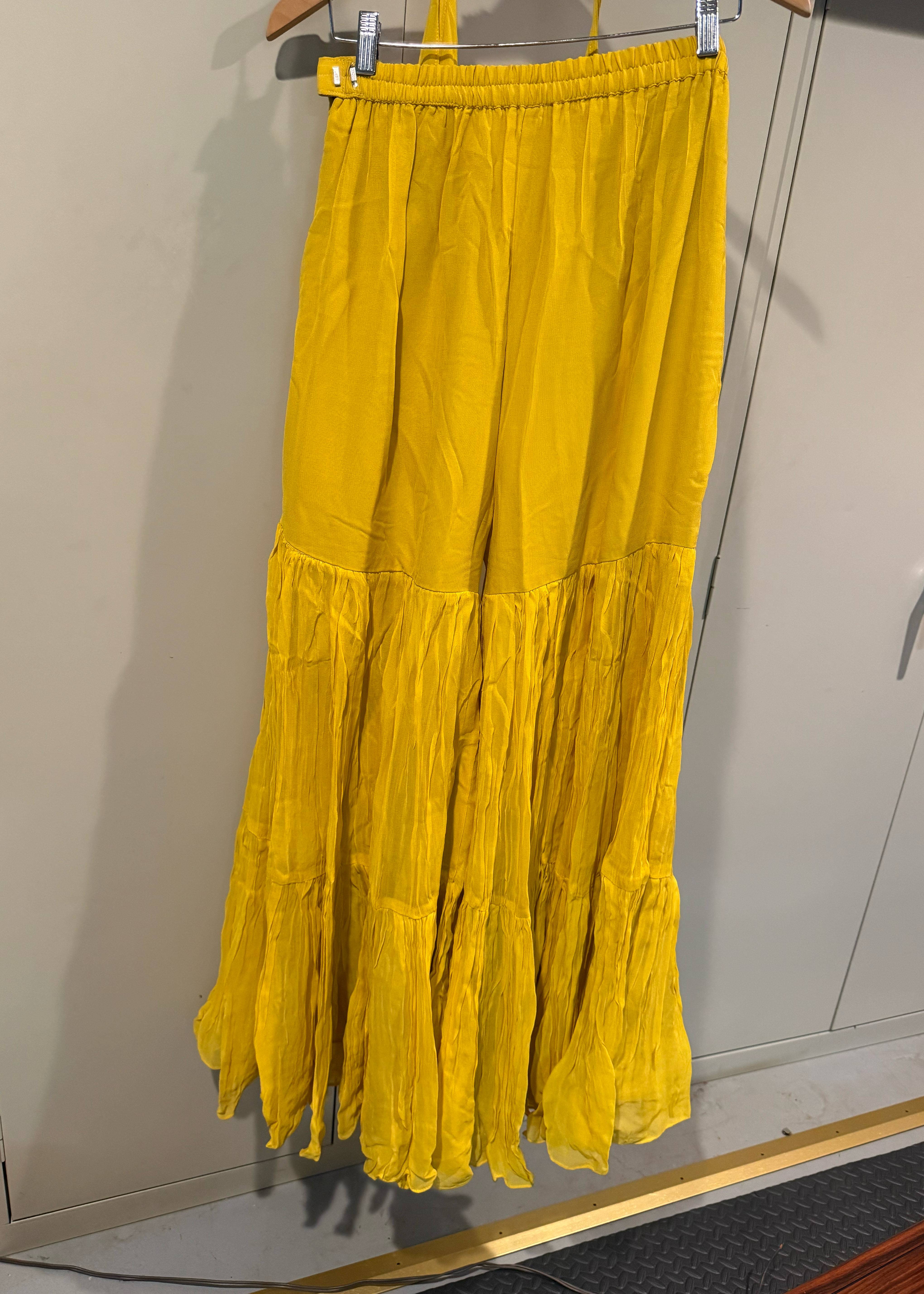 Yellow Scalloped Sharara Set Image - 3