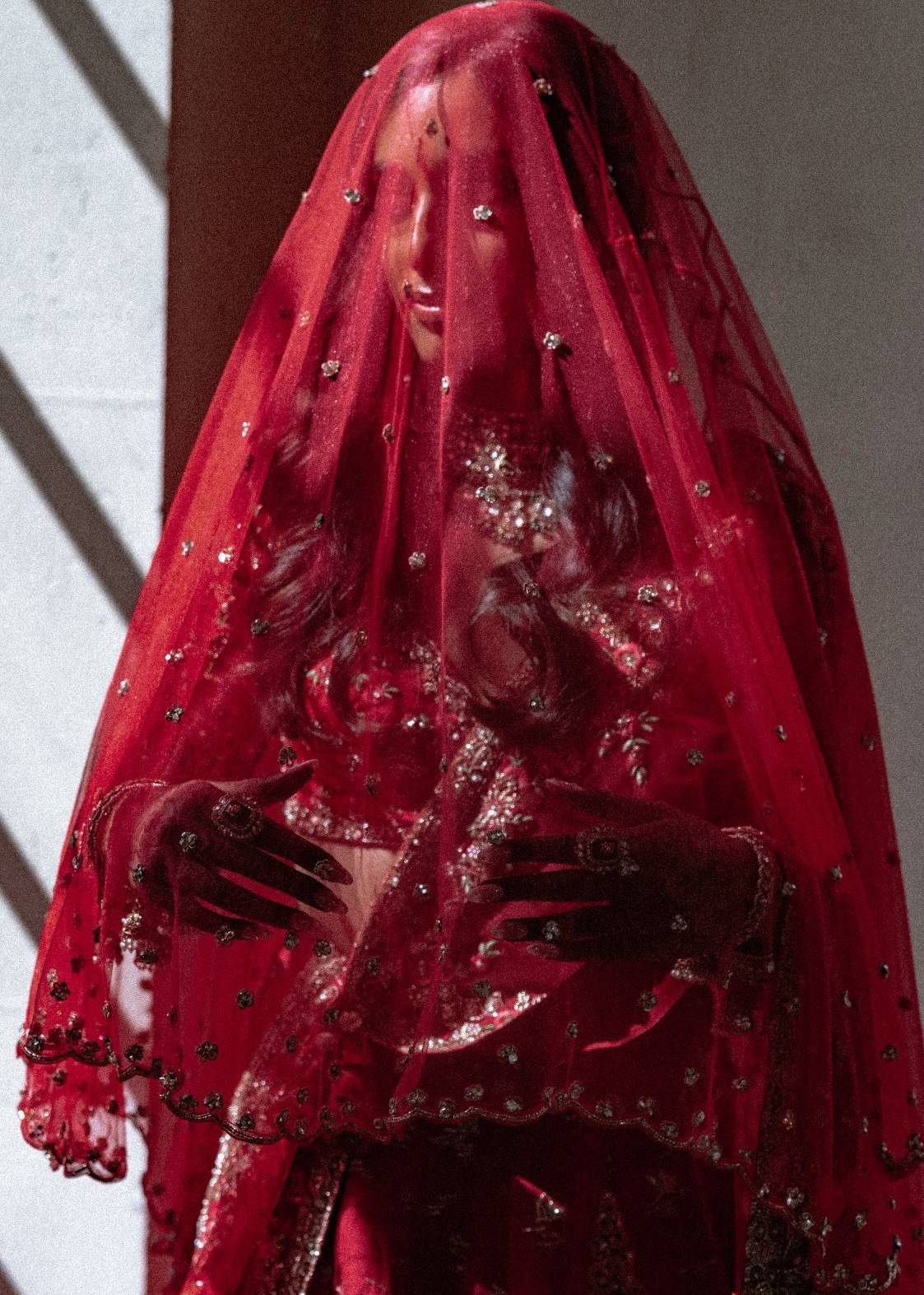 Red Bridal Embroidered Lehenga Image - 3