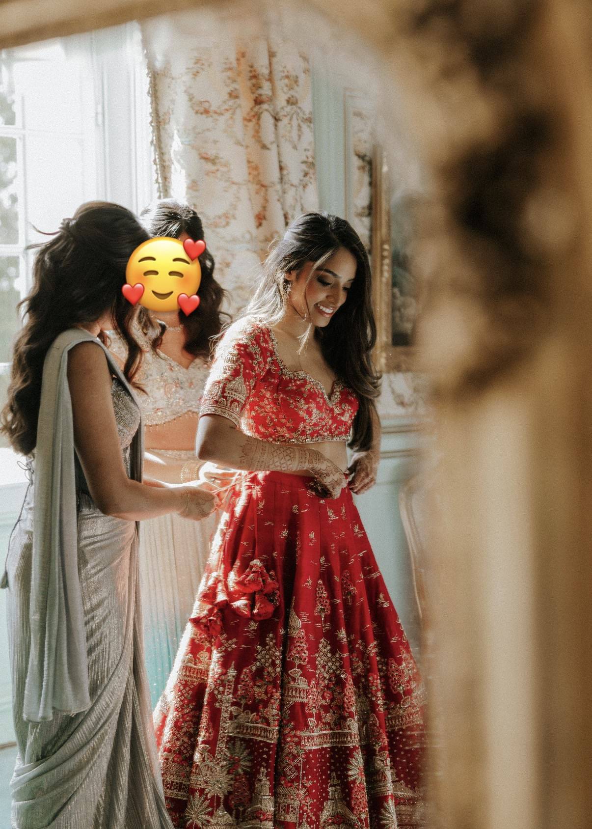 Red Bridal Embroidered Lehenga Image - 4