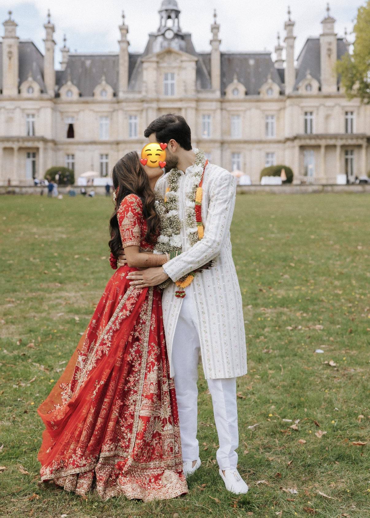 Red Bridal Embroidered Lehenga Image - 2