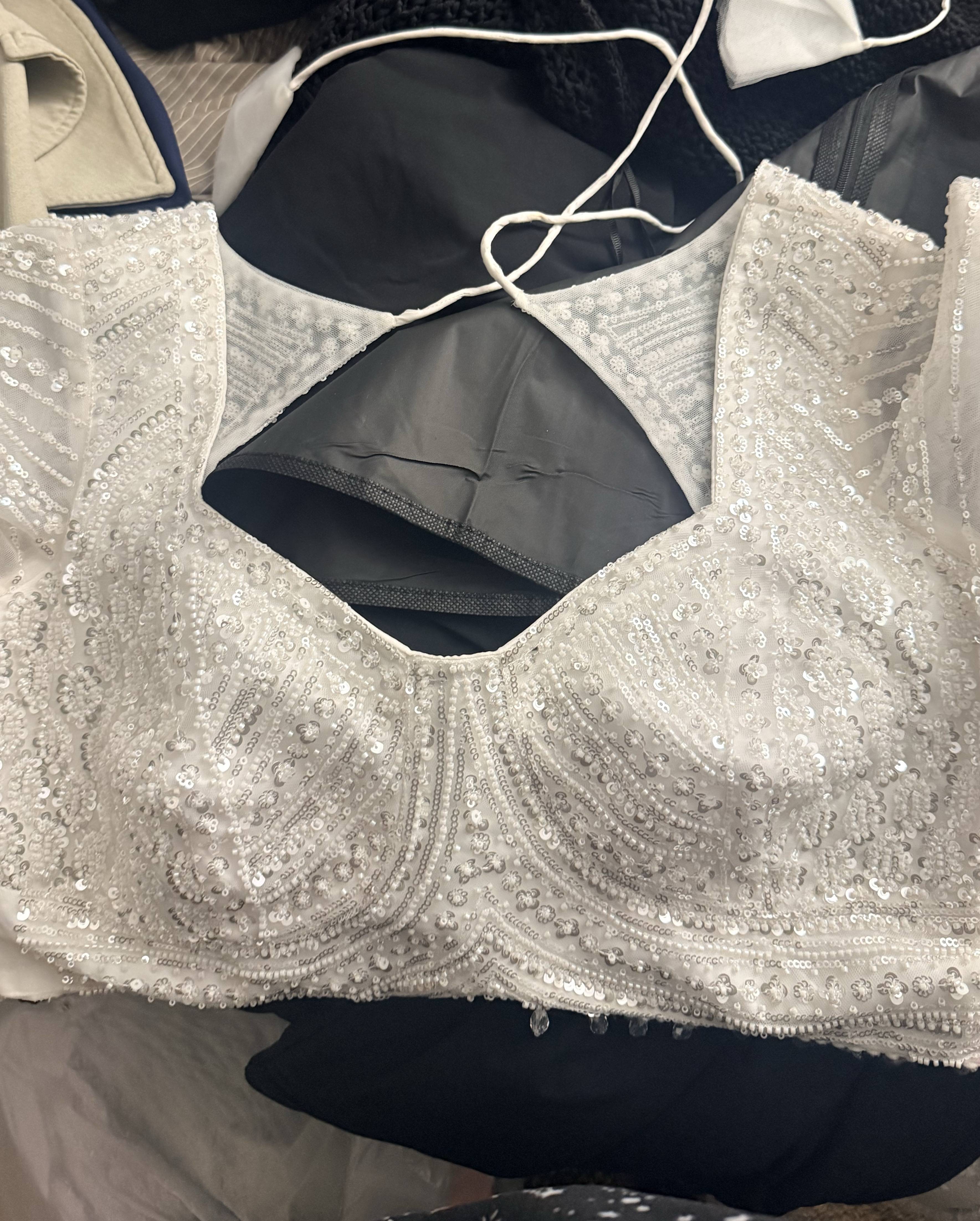 White Sequin Lehenga Image - 4