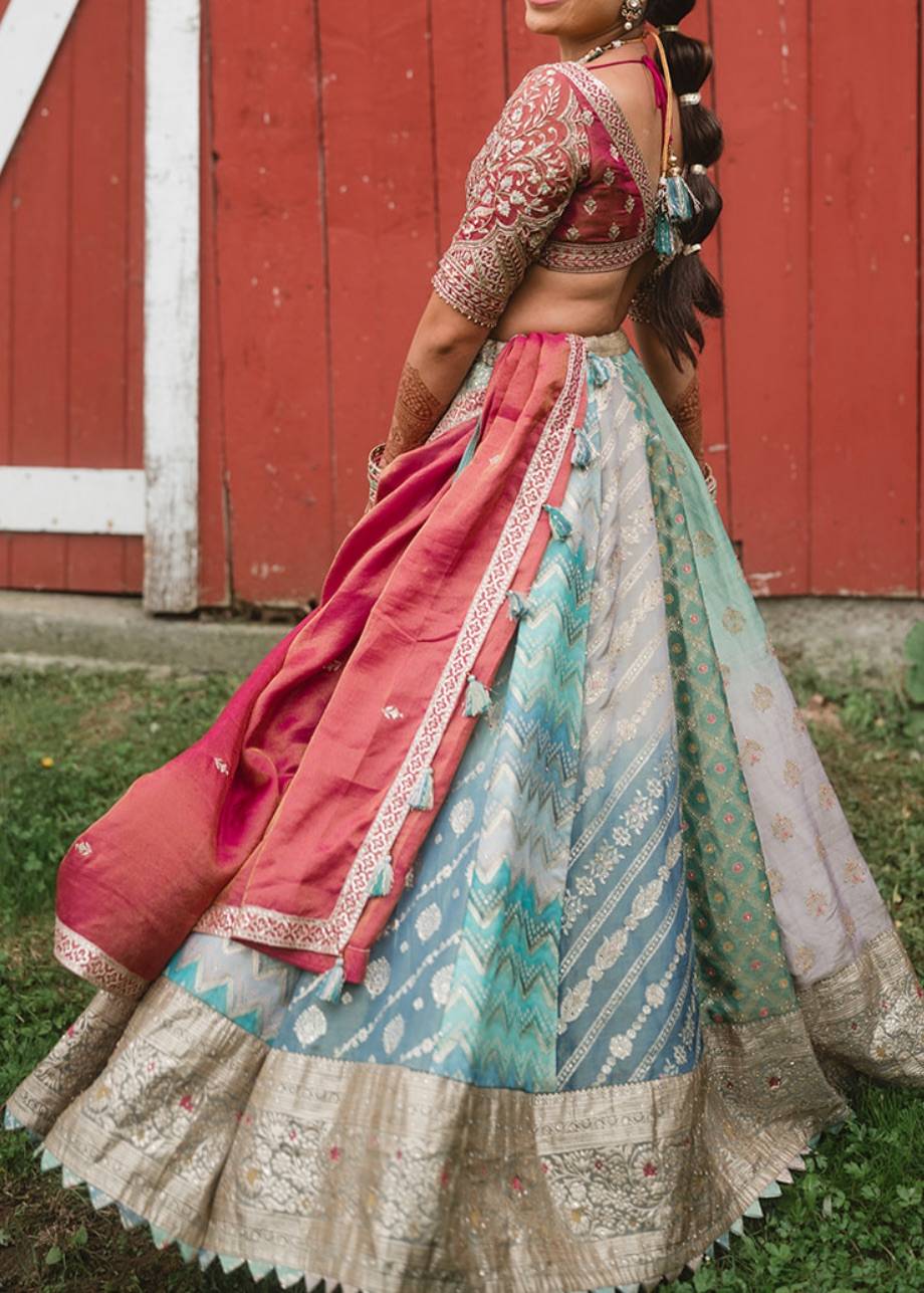 Teal & Pink Lehenga Image - 0