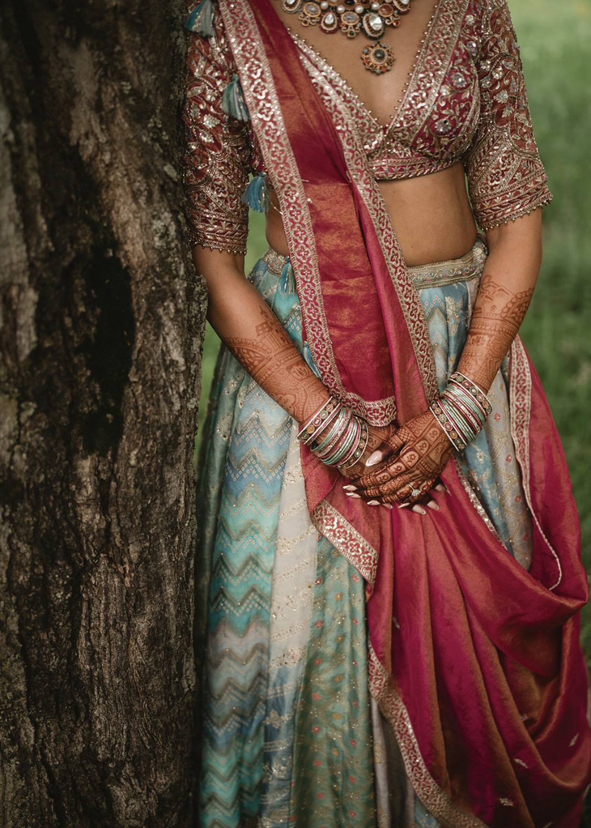 Teal & Pink Lehenga Image - 1