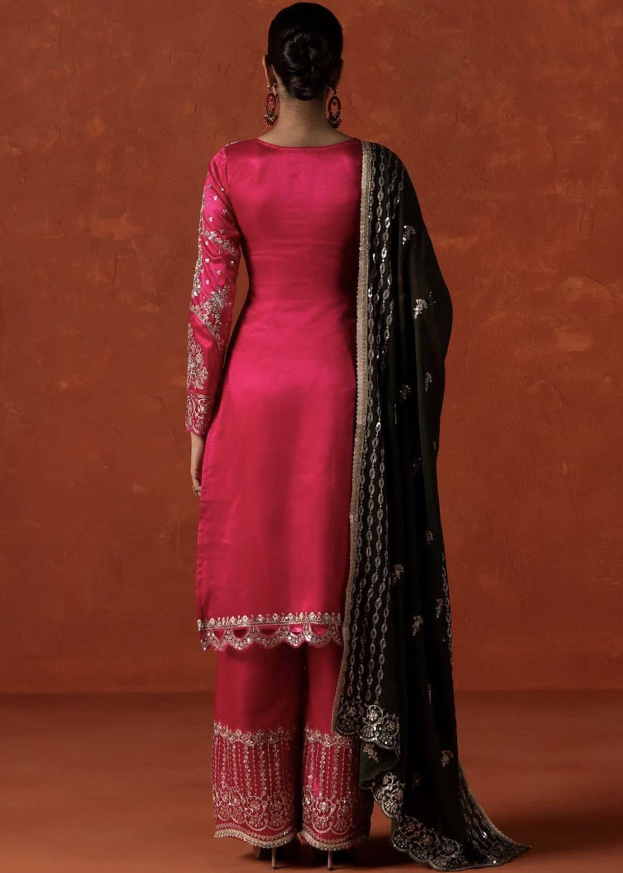 Fuchsia Embroidered Kurta Set Image - 1
