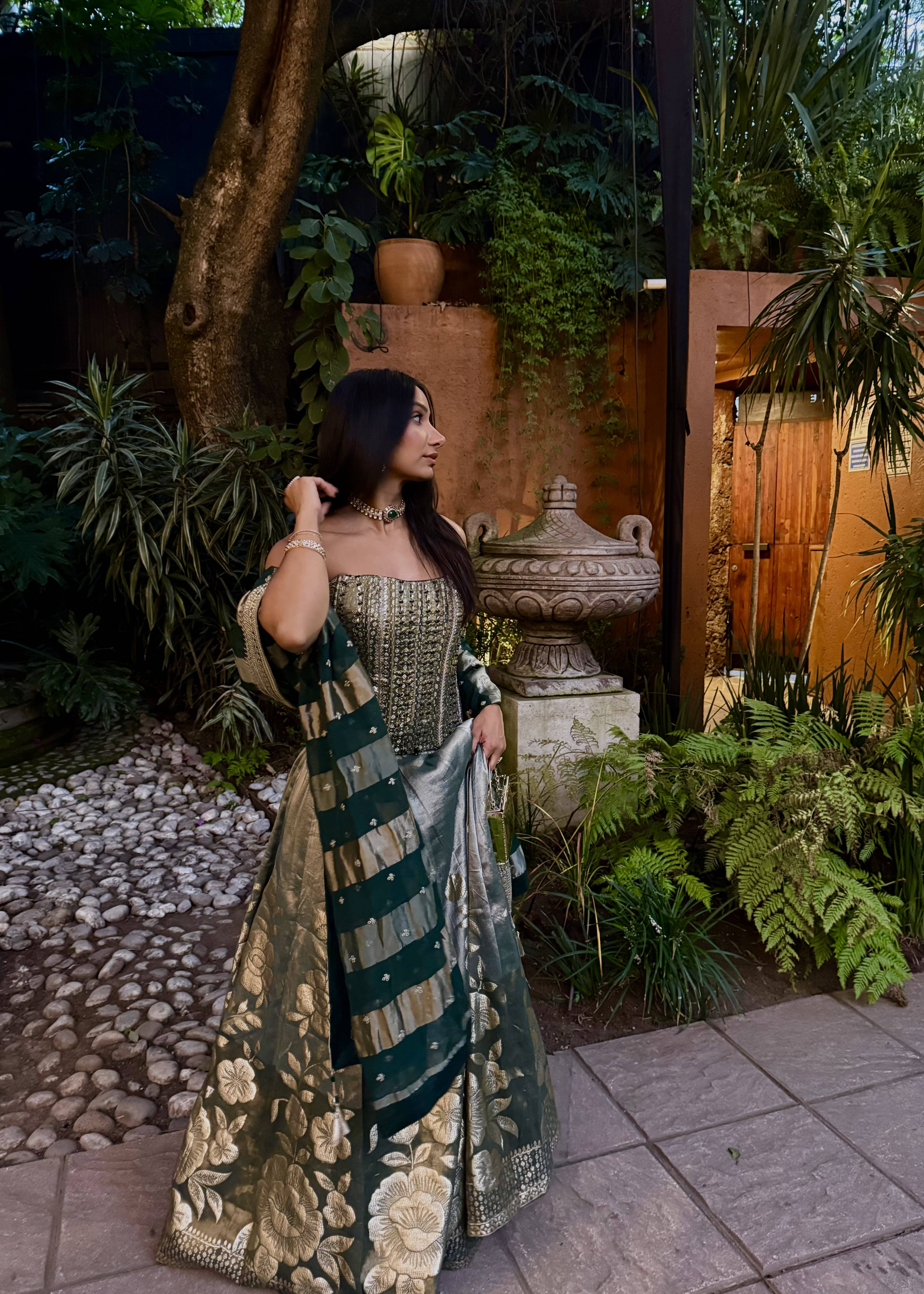 Sage Bloom Lehenga Image - 1