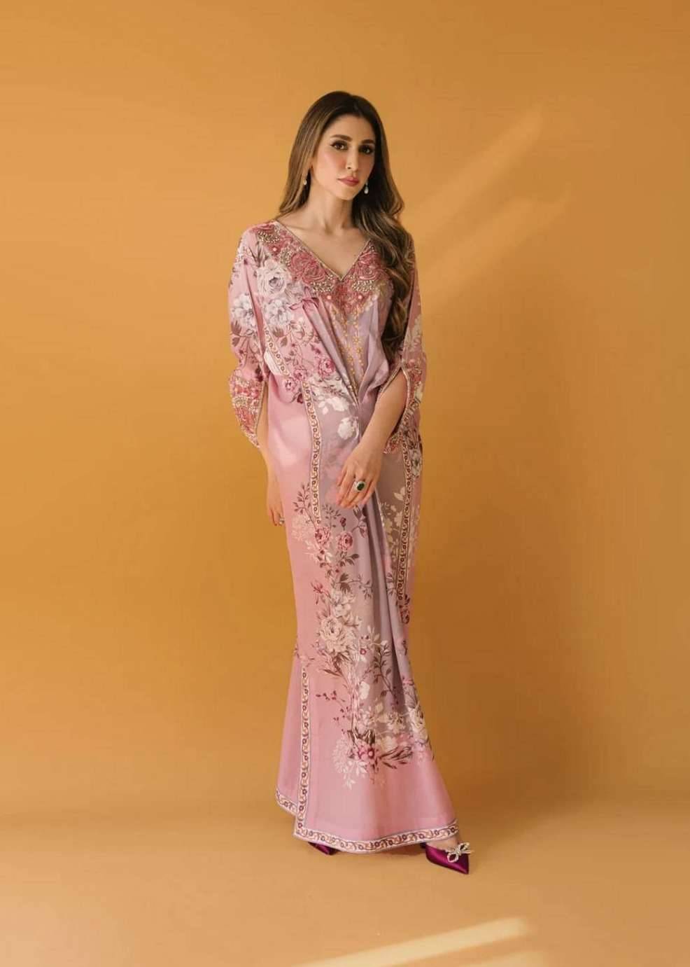 Pink Floral Kaftan Image - 2