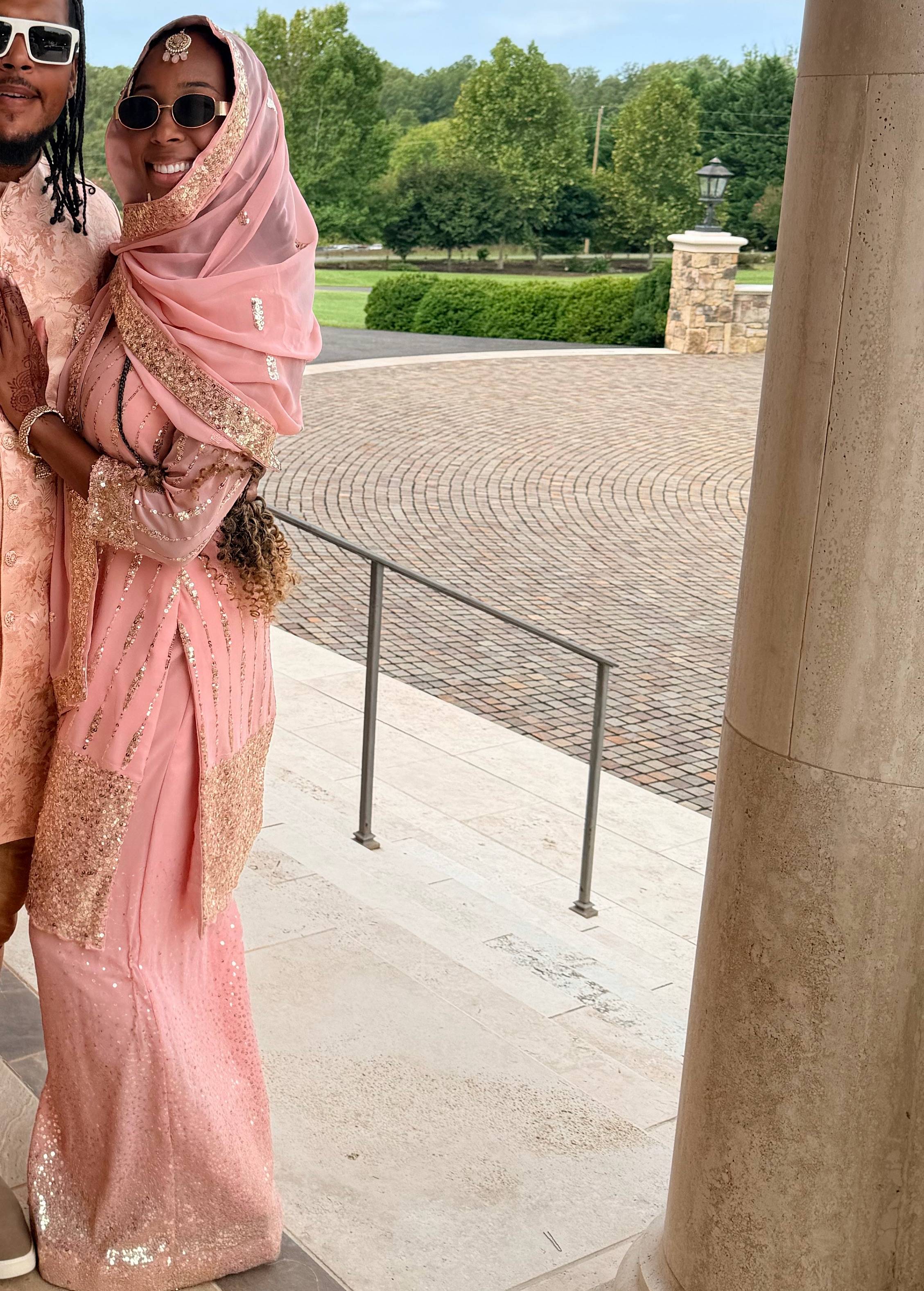 Blush Pink Sequin Sharara Set Image - 2
