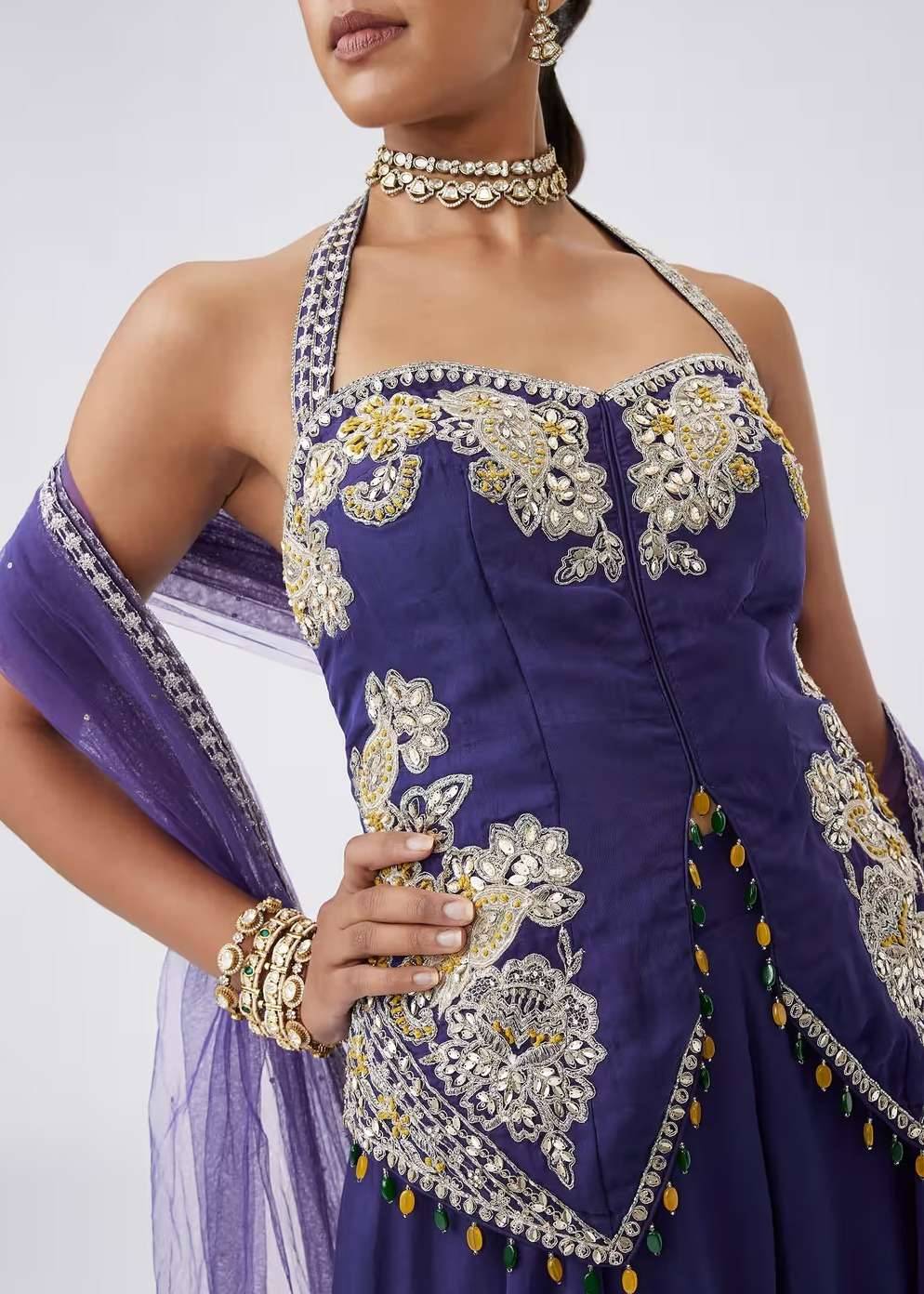 Purple Halter Palazzo Set Image - 2