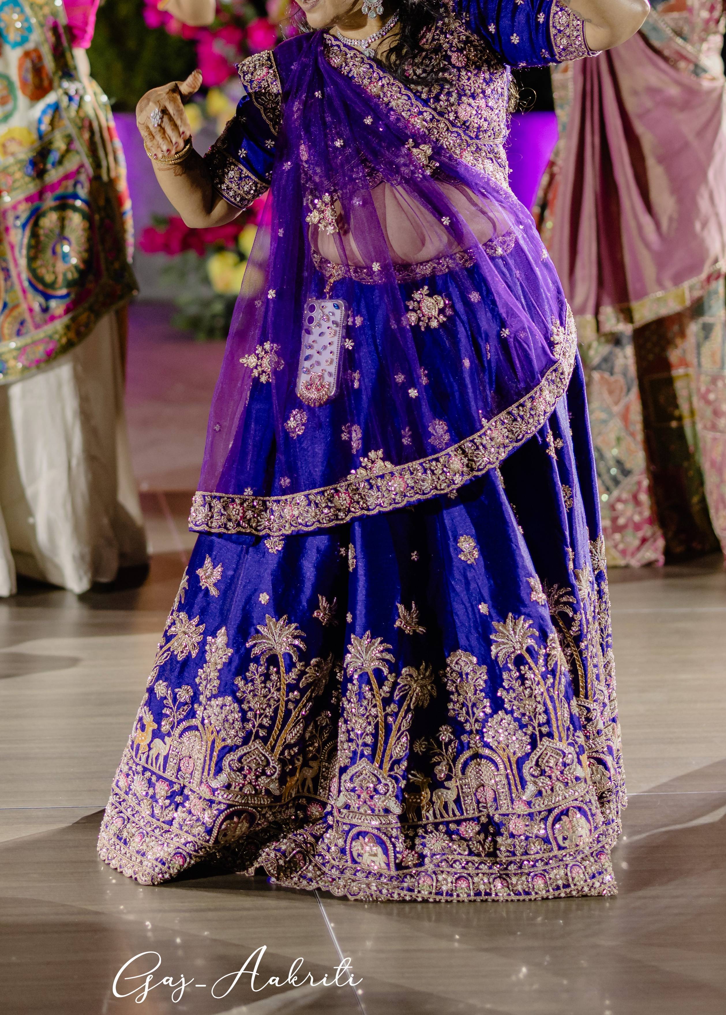 Purple Zardozi Lehenga Image - 0