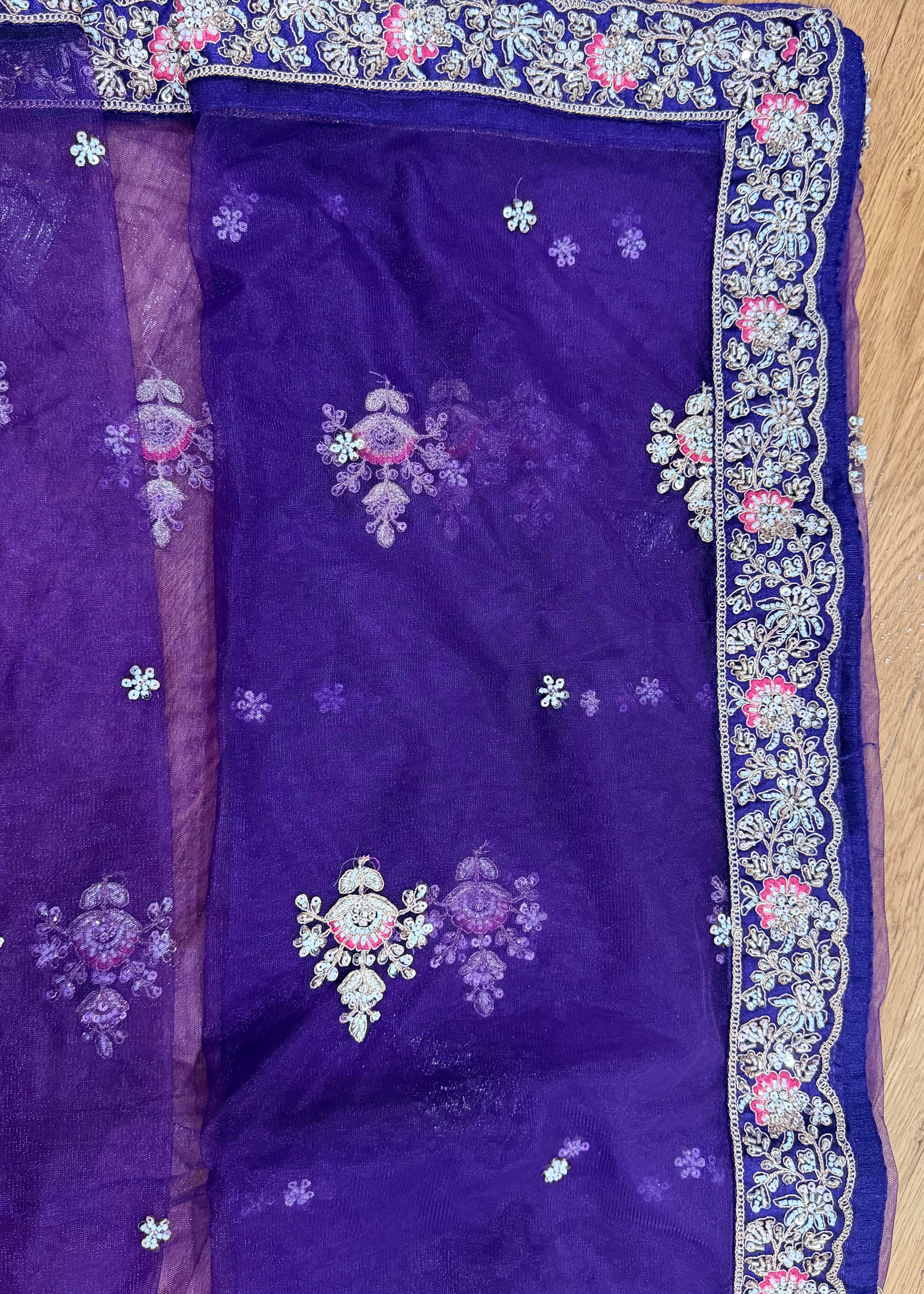 Purple Zardozi Lehenga Image - 2