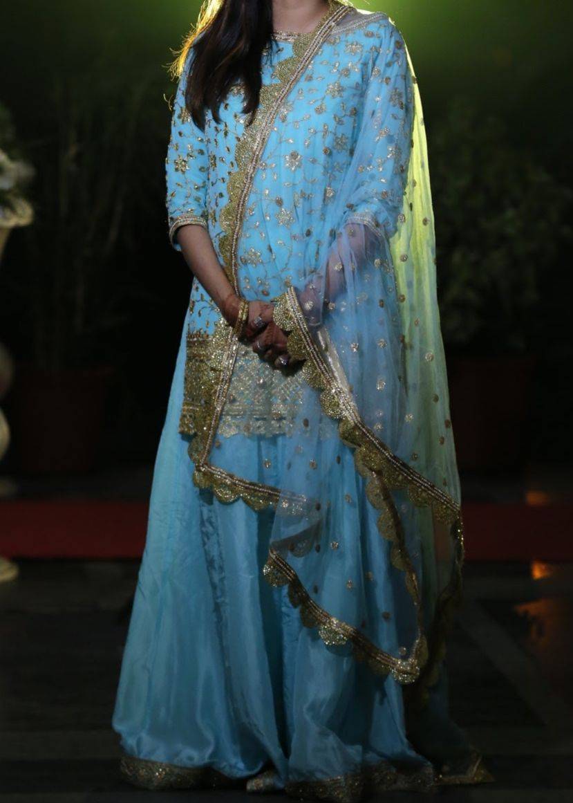 Sky Blue Embroidered Kurta Set Image - 0