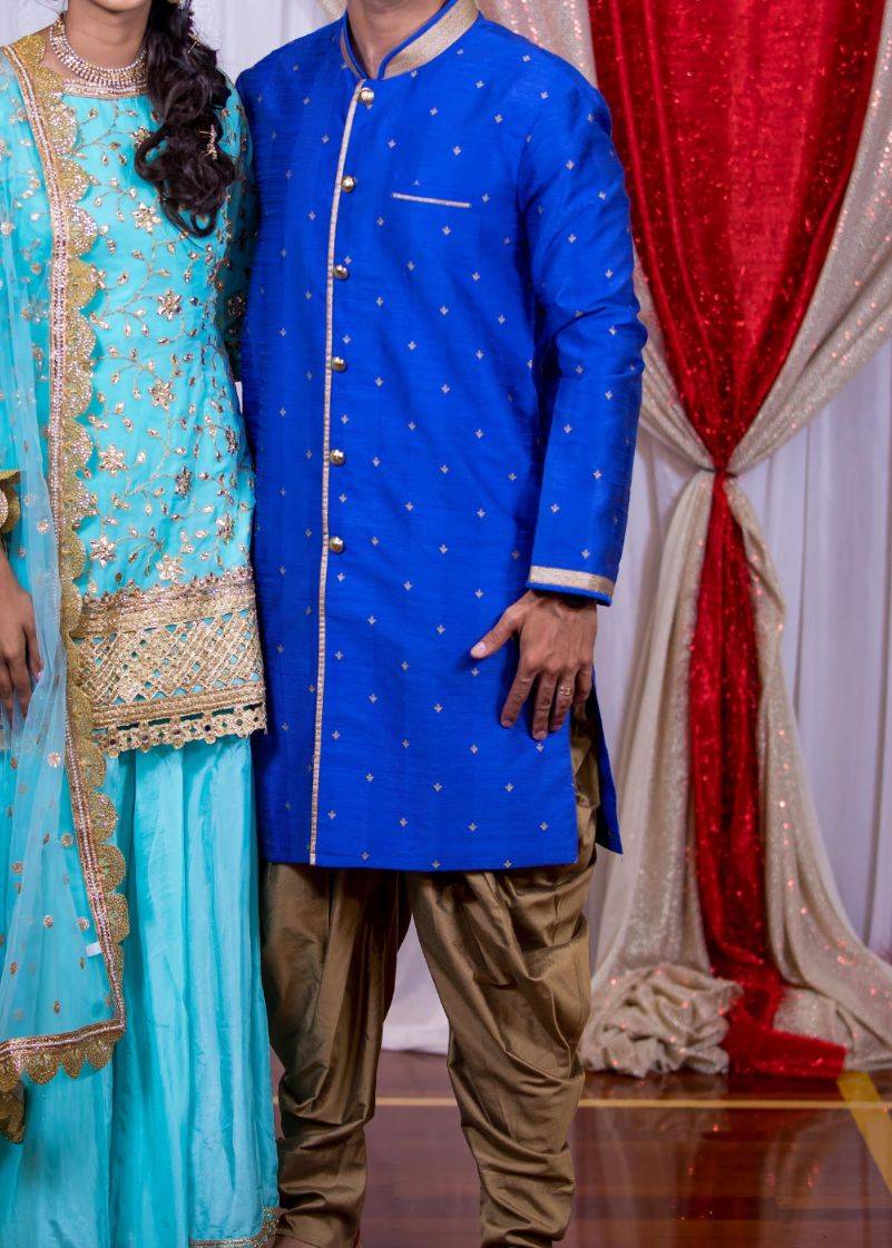 Royal Blue Silk Sherwani Image - 0