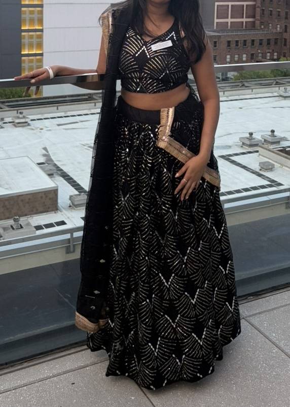 Black Sequin Lehenga Set Image - 0