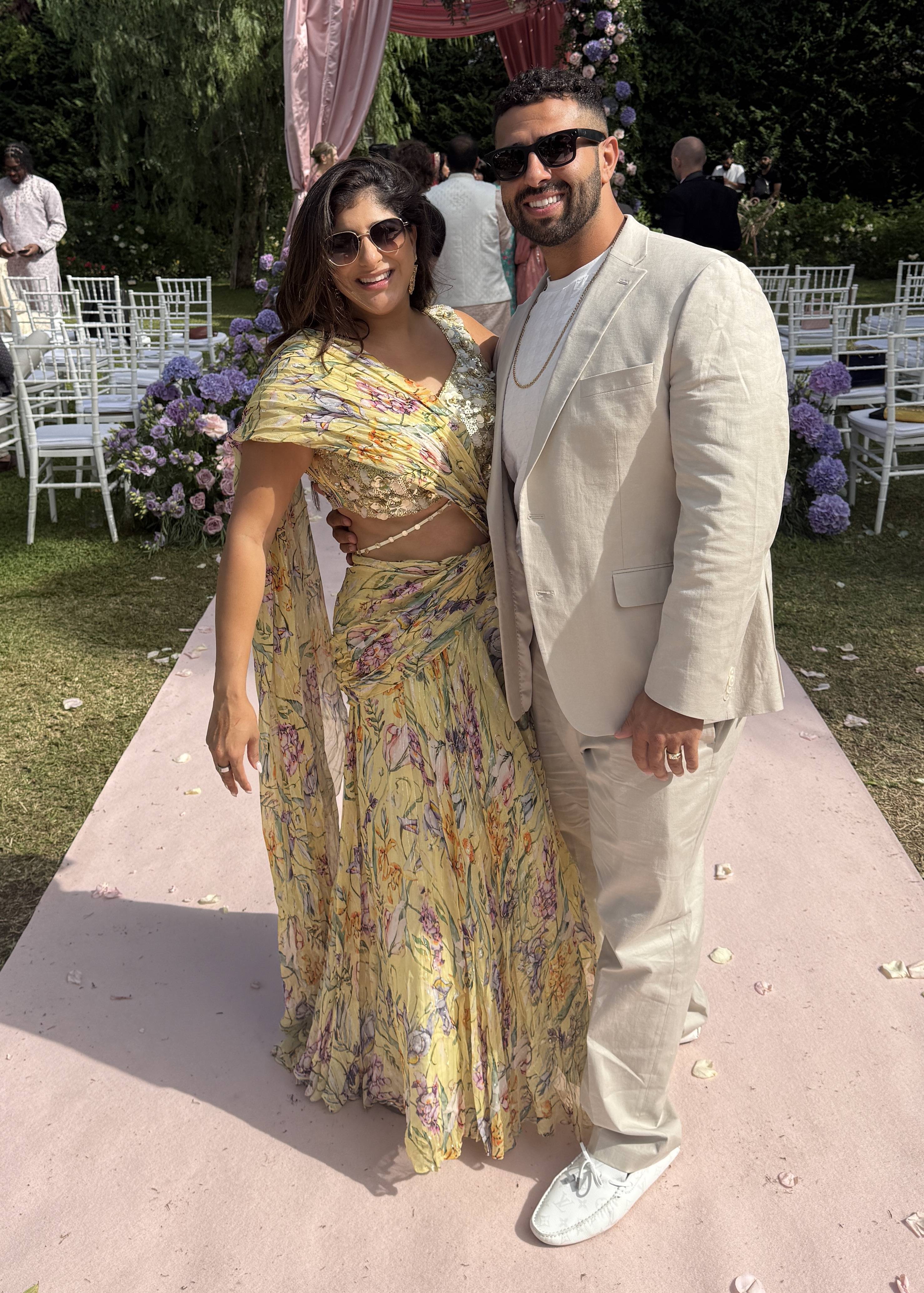 Yellow Floral Sari Image - 6