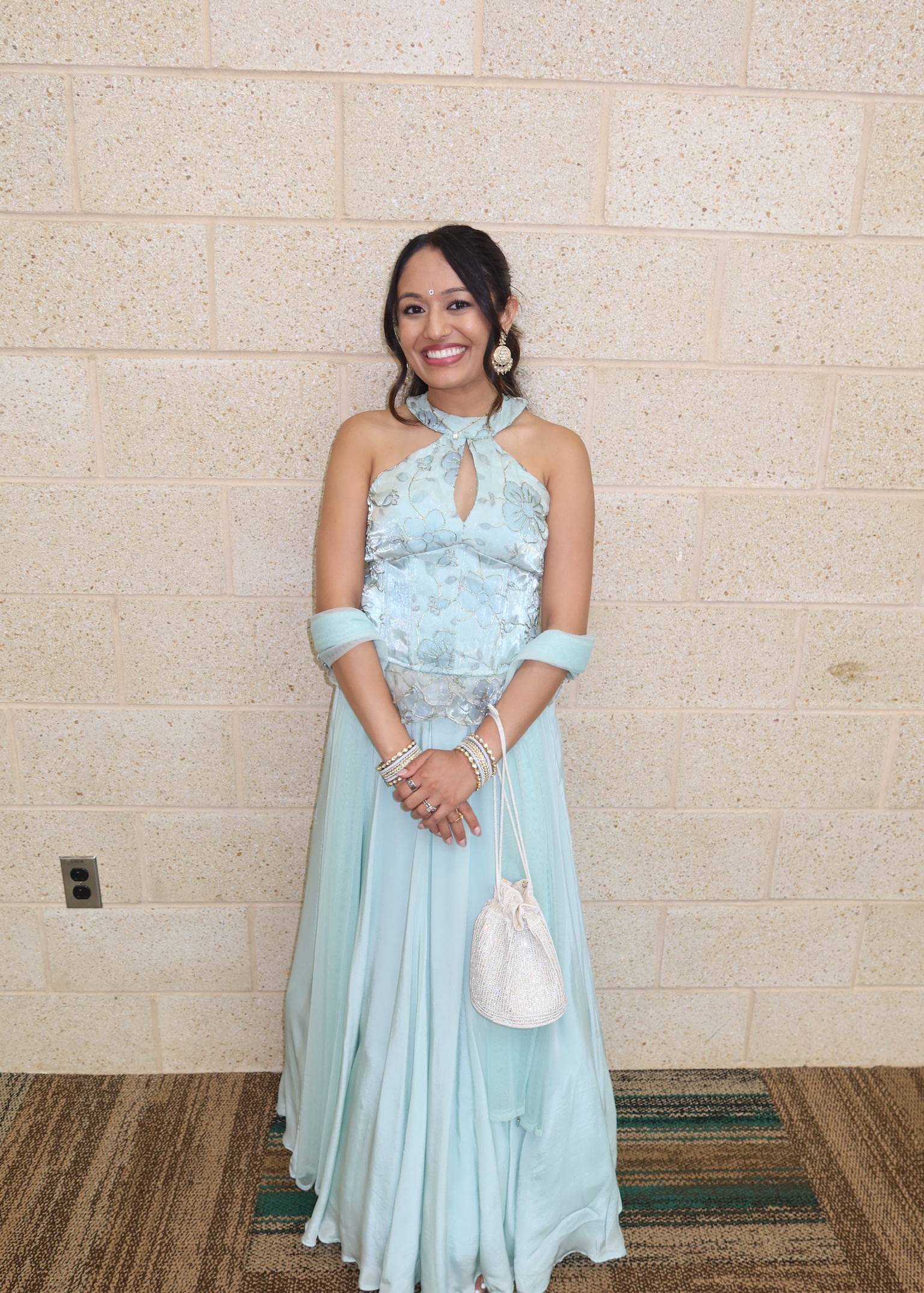Powder Blue Floral Lehenga Image - 1
