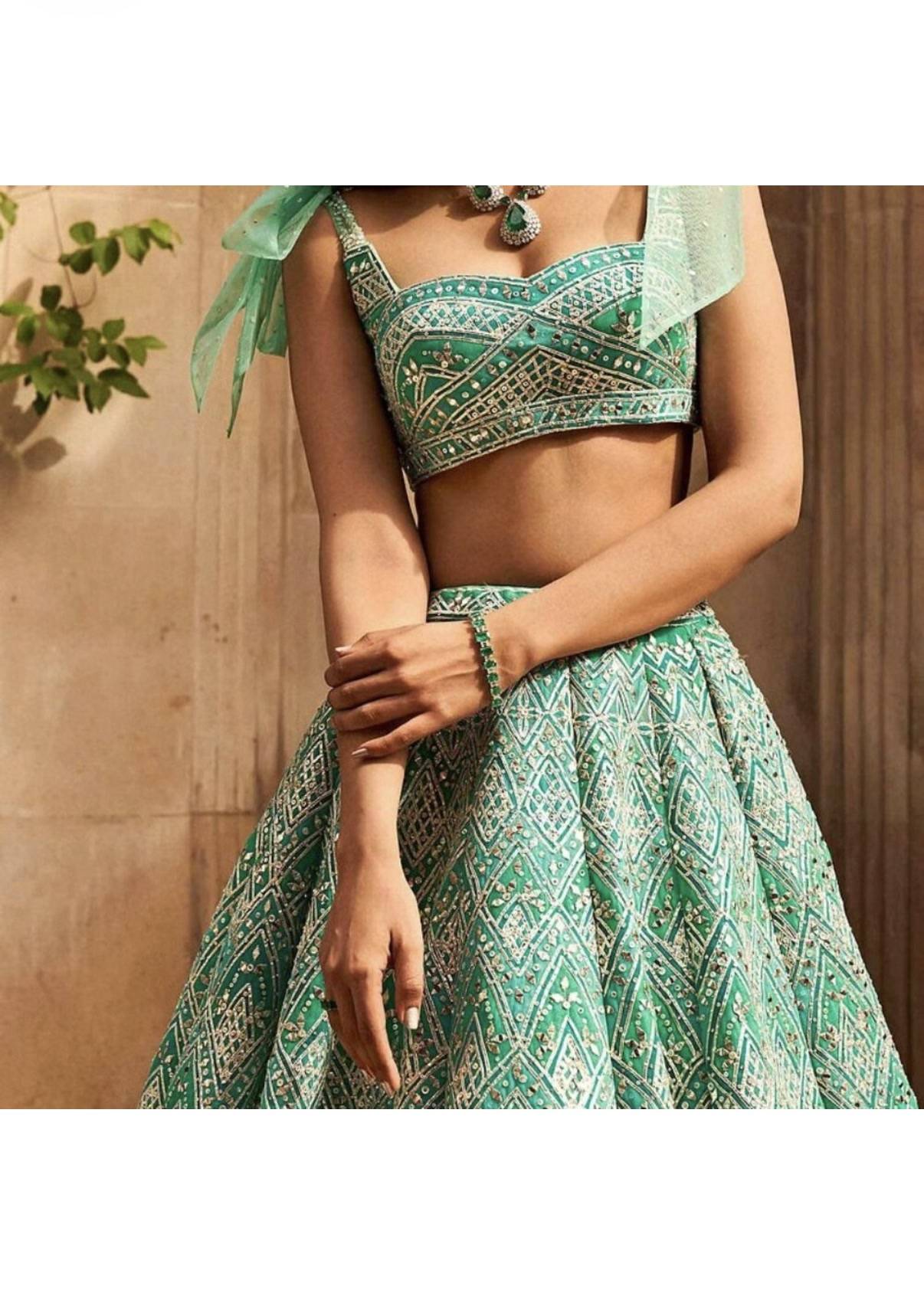 Sea Green Lehenga Image - 4