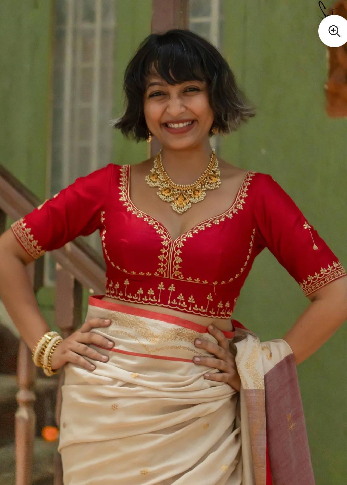 Red Embroidered Blouse Image - 0