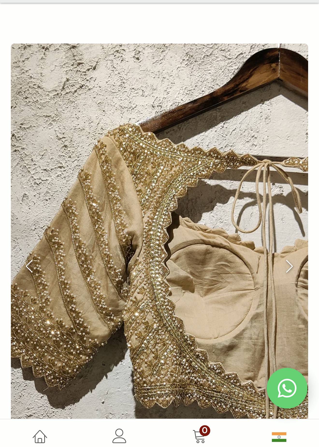 Gold Pearl Embellished Blouse Image - 2