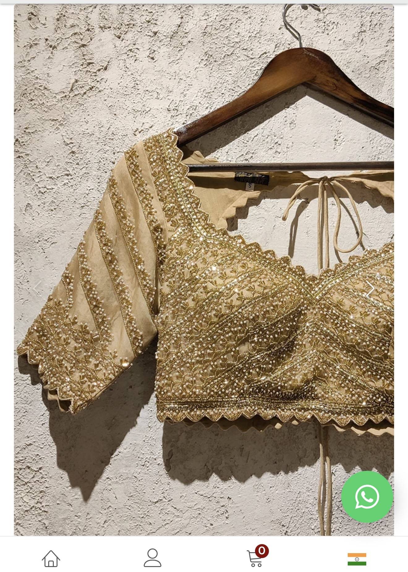 Gold Pearl Embellished Blouse Image - 1