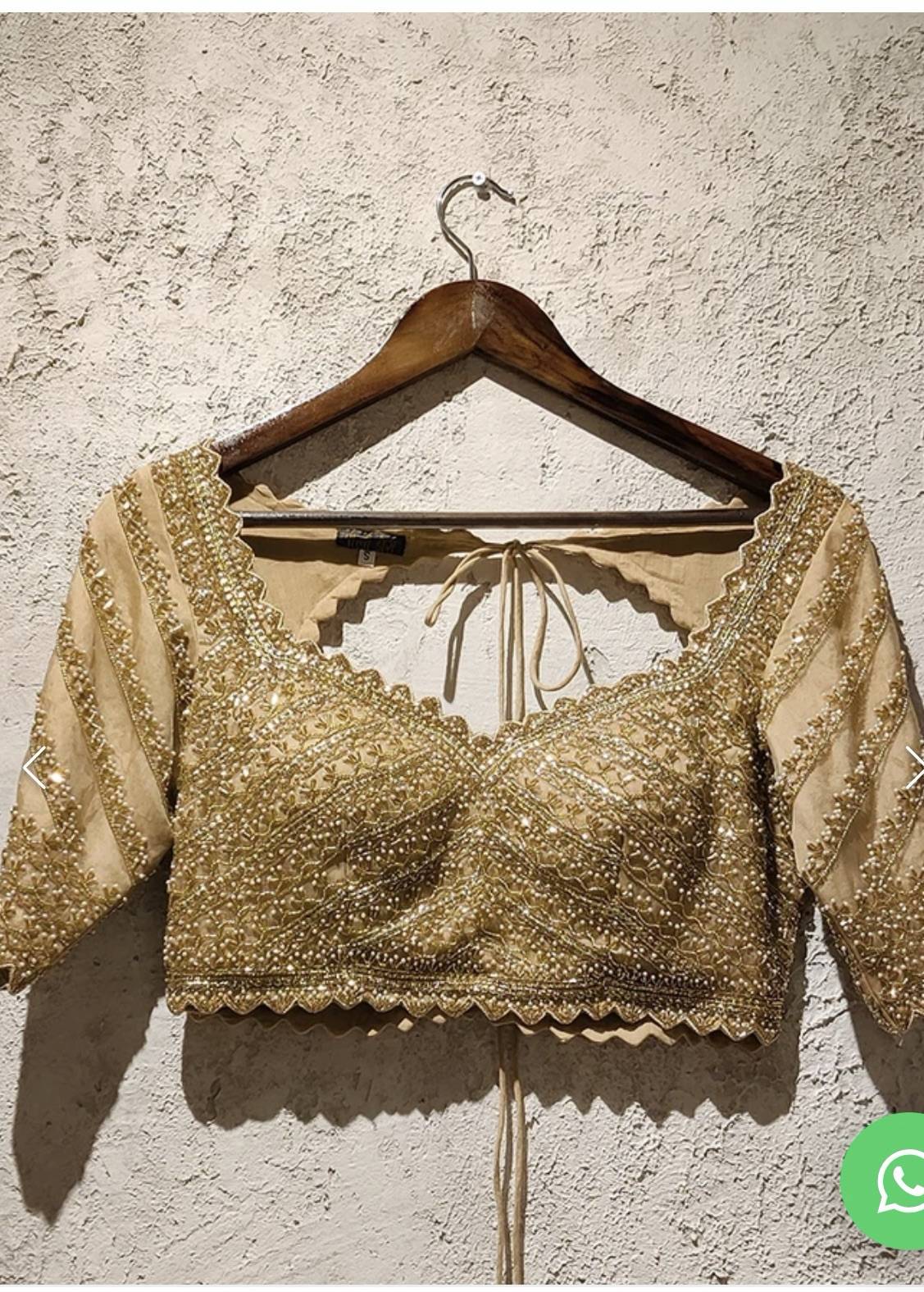 Gold Pearl Embellished Blouse Image - 0