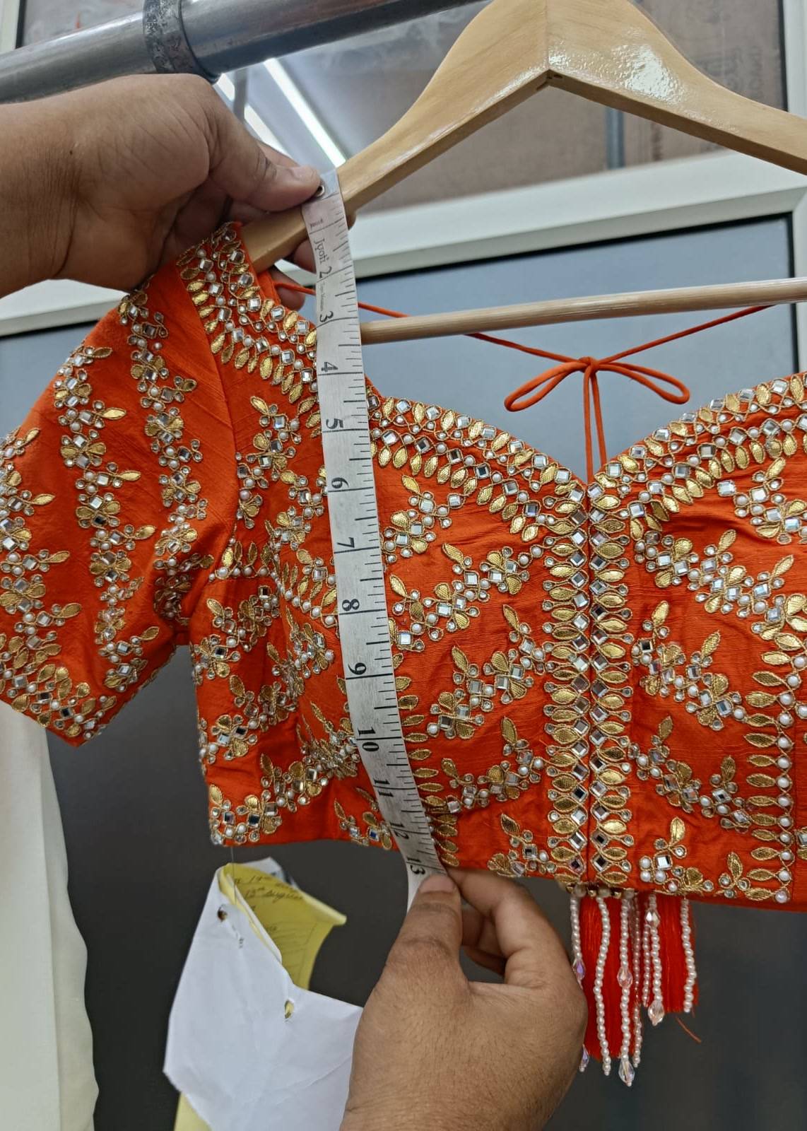 Orange Gotta & Pearl Lehenga Image - 4