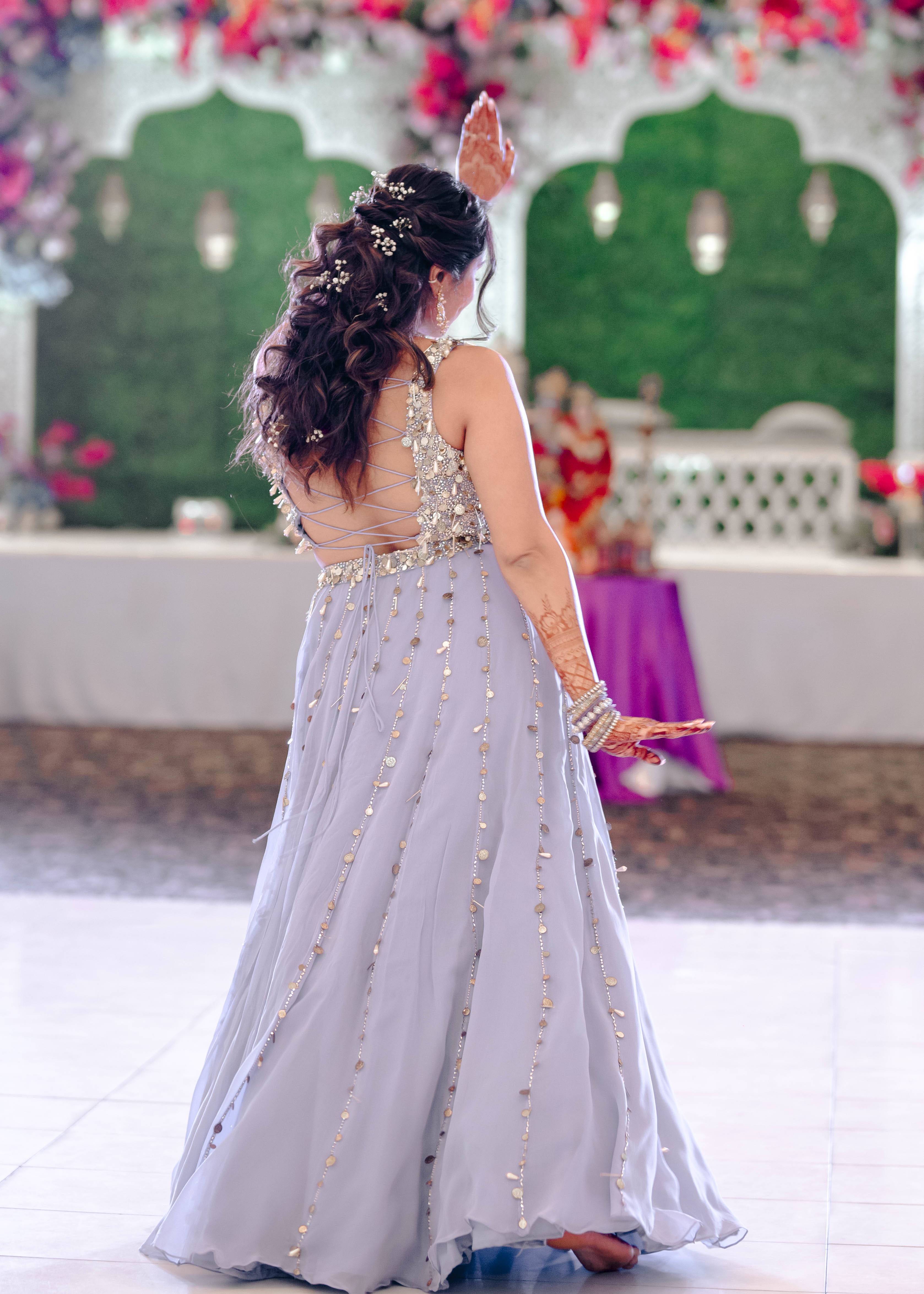 Lilac Lehenga with Embellished Cape Image - 3