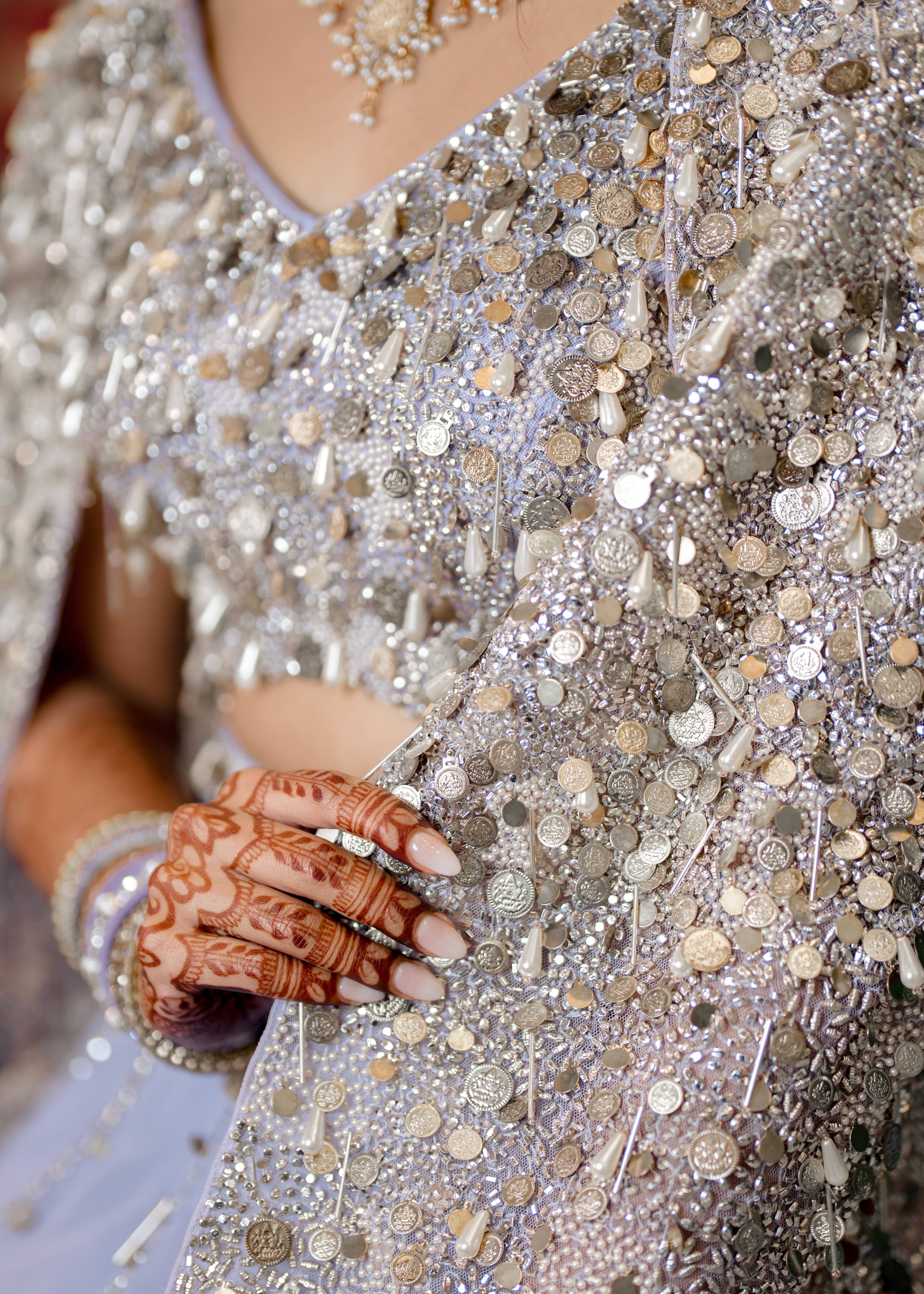 Lilac Lehenga with Embellished Cape Image - 4